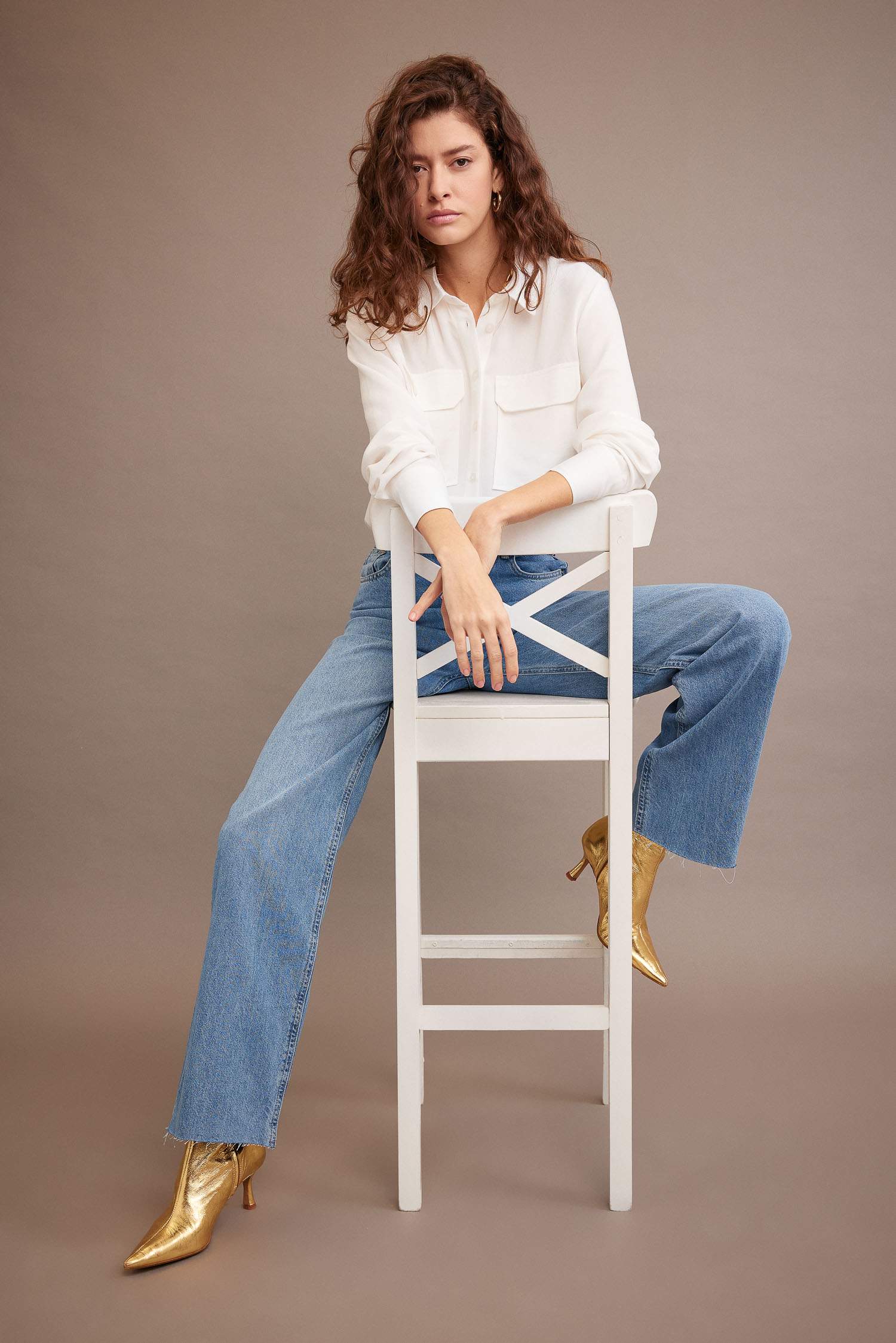 Regular Fit Basic Long Sleeve Viscose Shirt