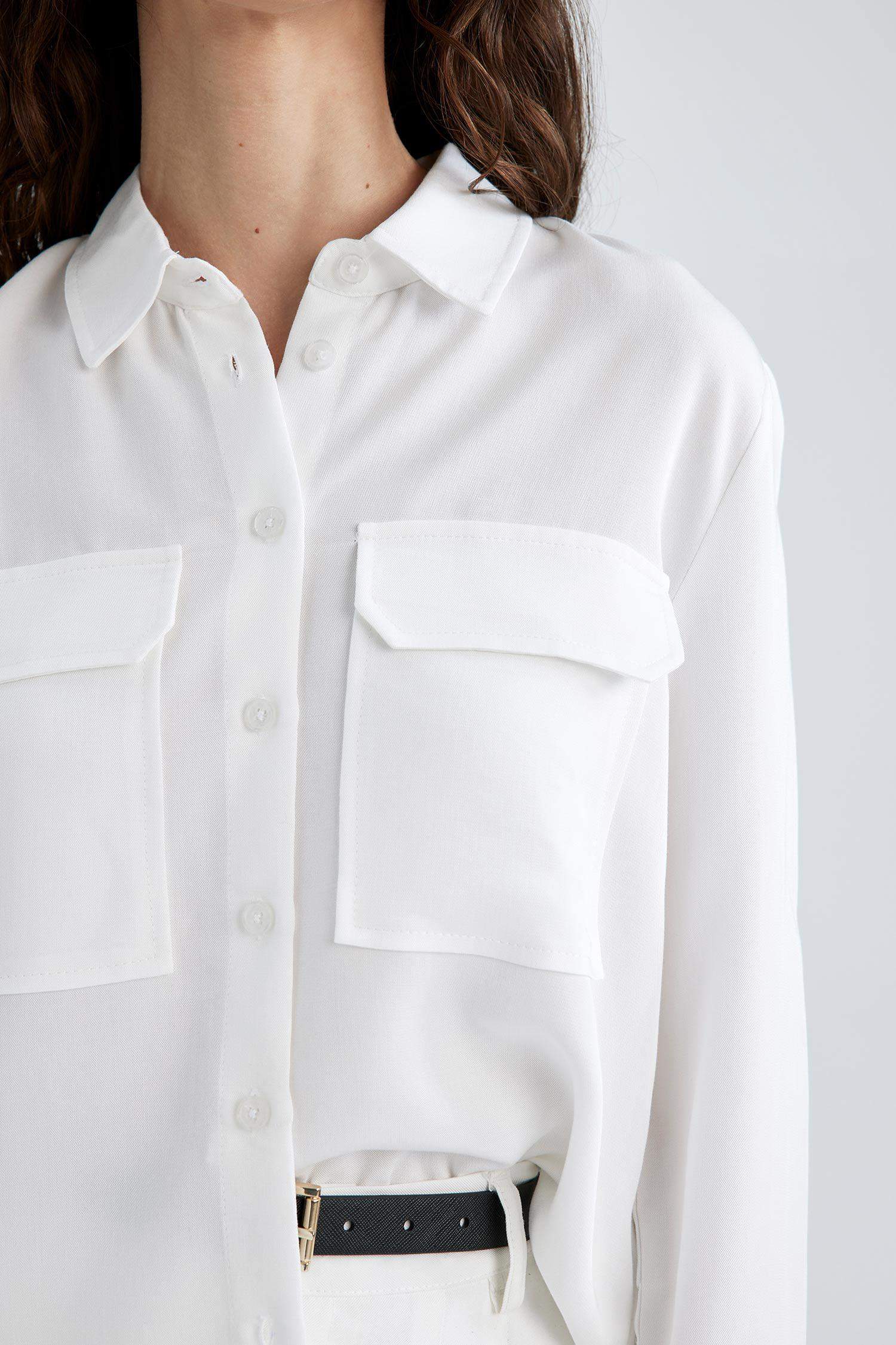 Regular Fit Basic Long Sleeve Viscose Shirt