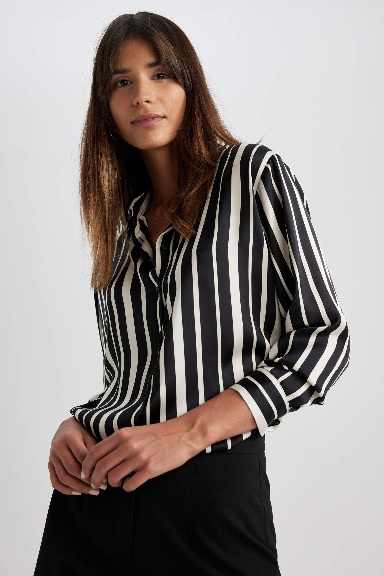 Рубашка оверсайз с длинным рукавом