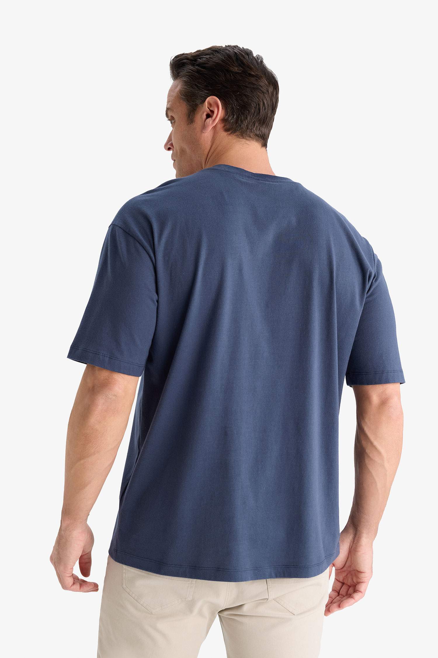 Oversize Fit Crew Neck Basic Cotton T-Shirt