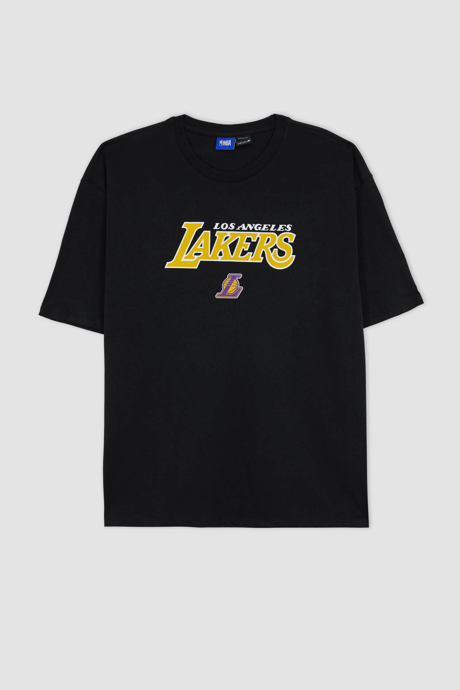 Black MAN NBA Los Angeles Lakers Licensed Crew Neck Printed T-Shirt 2821609