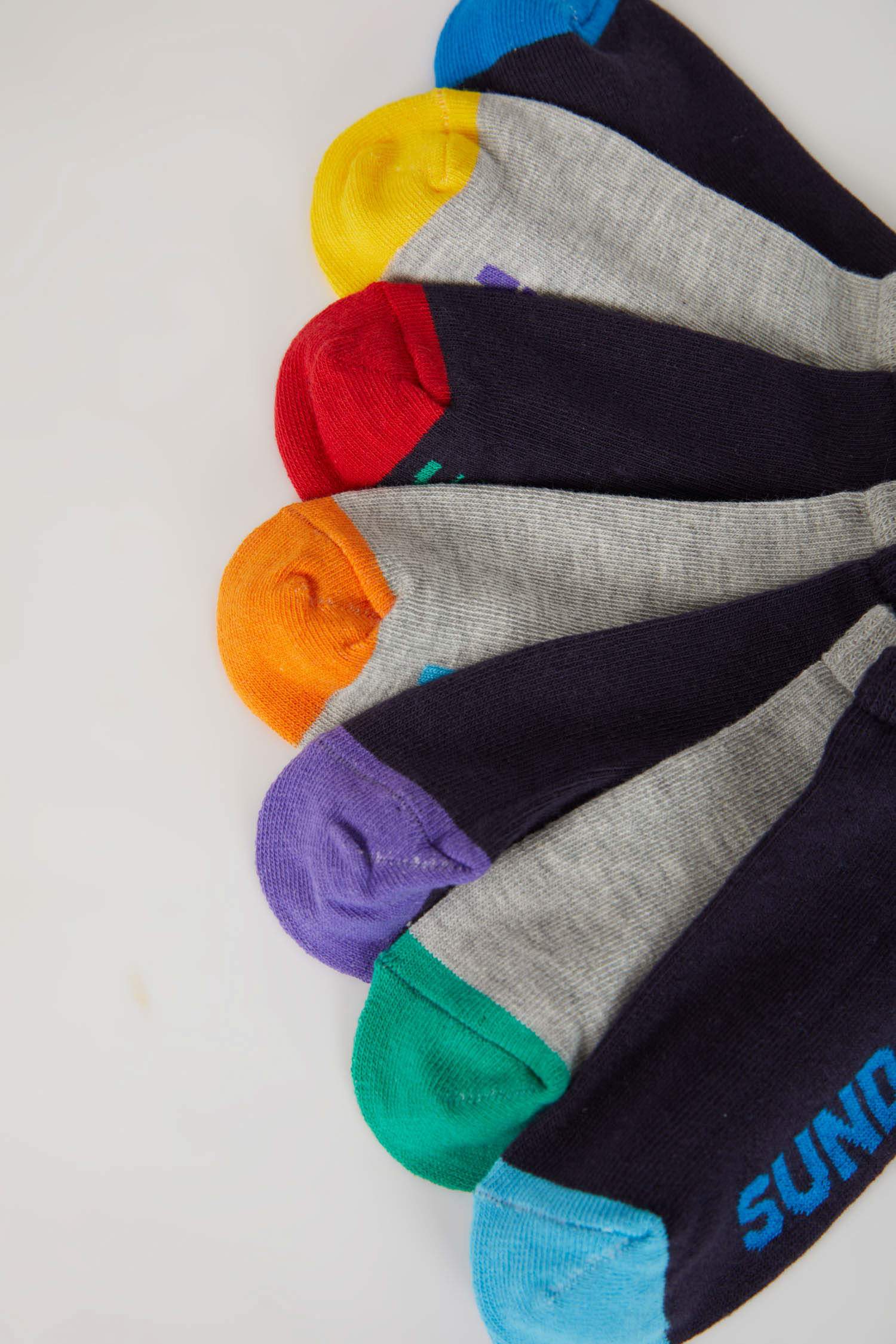 Boy 7 Pack Cotton Booties Socks