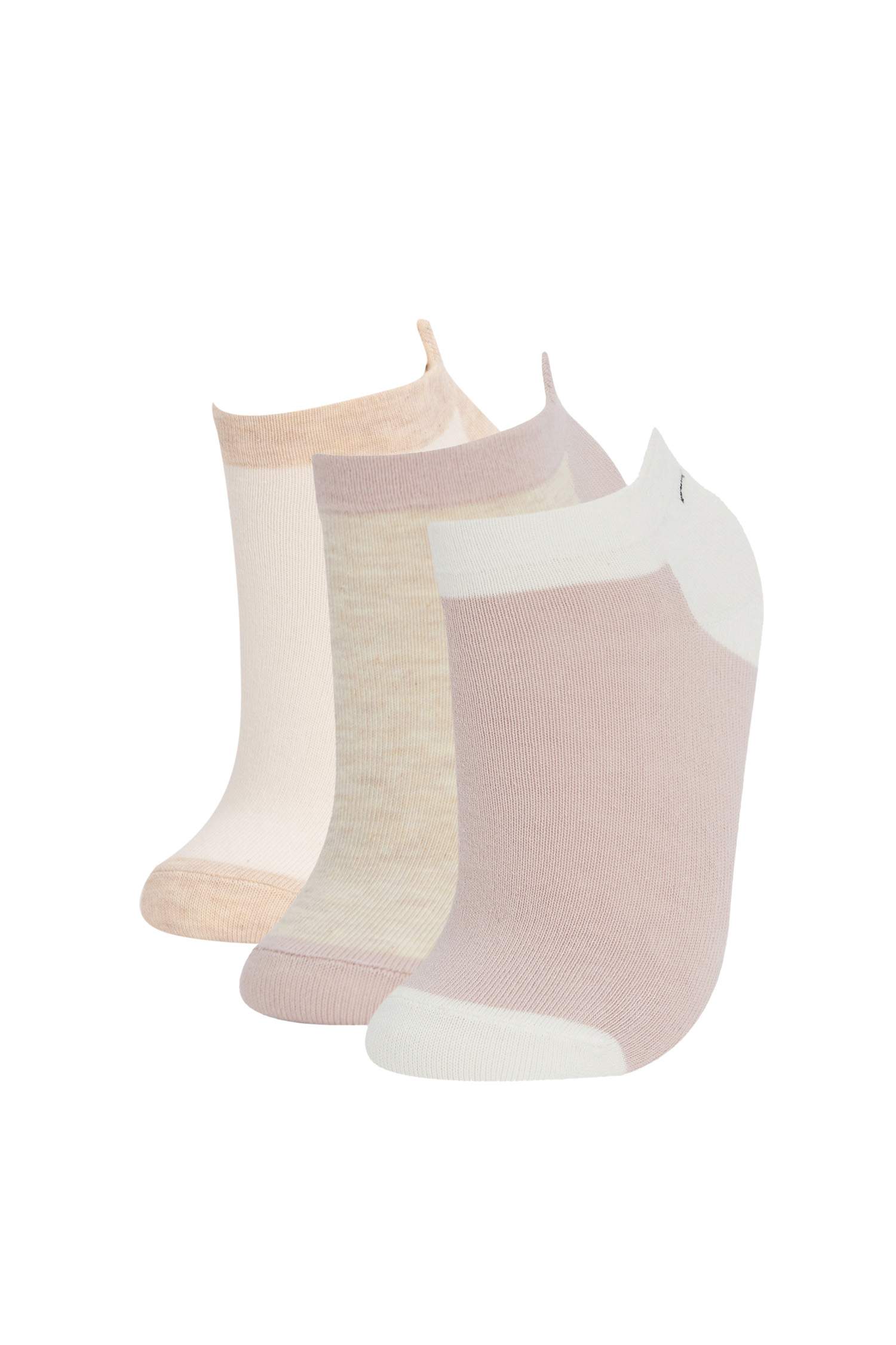 Kadın 3'lü Pamuklu Patik Çorap
