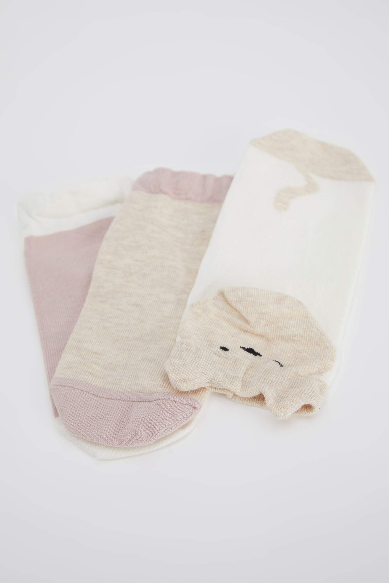 Kadın 3'lü Pamuklu Patik Çorap