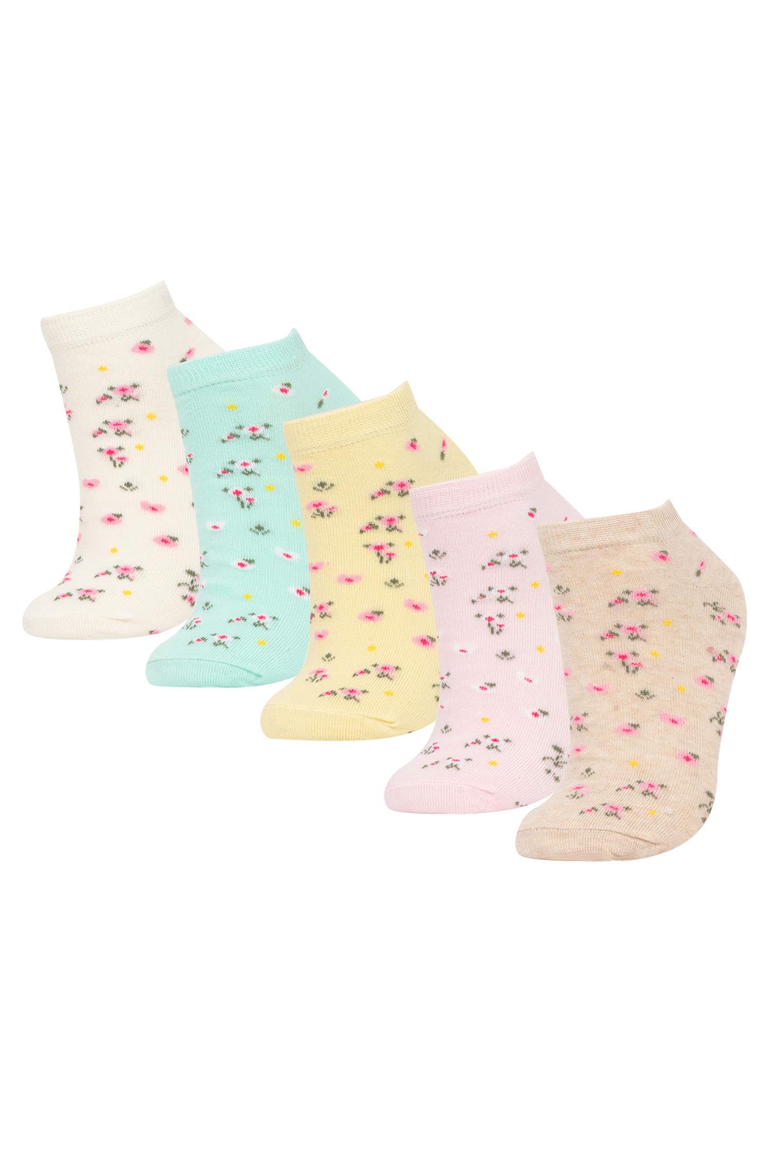 Patterned 5 Pack Booties Socks