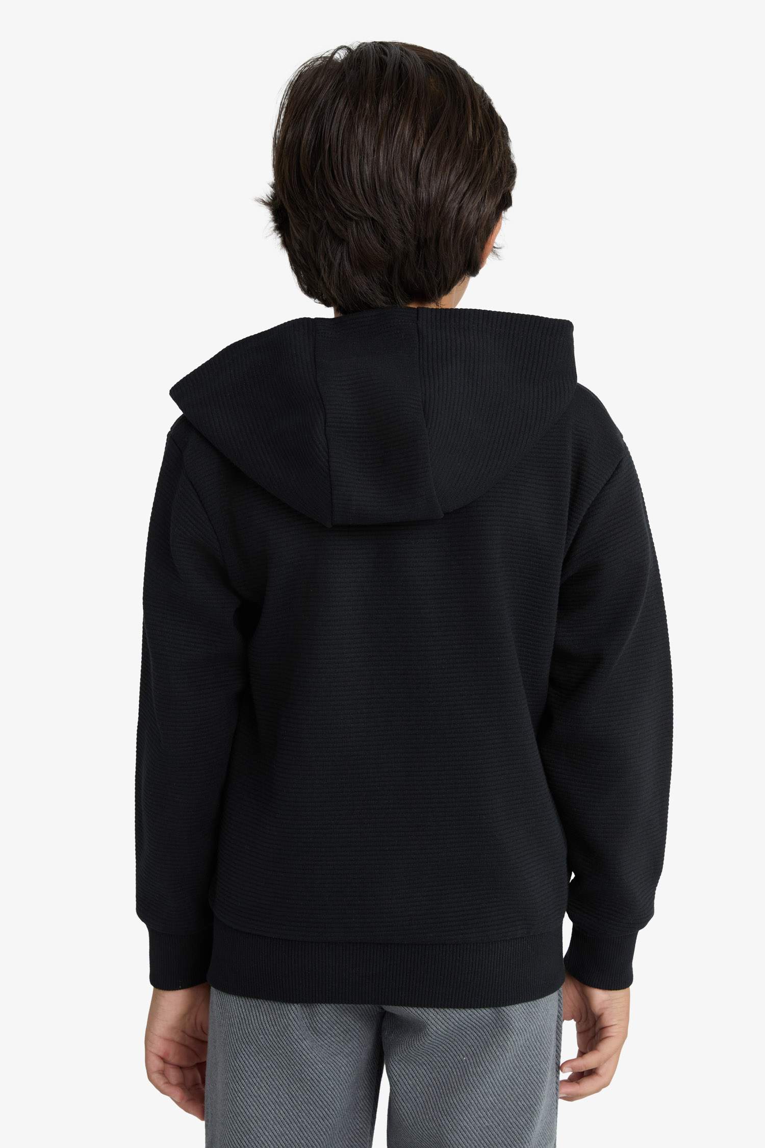 Erkek Çocuk Kapüşonlu Okul Fermuarlı Sweatshirt