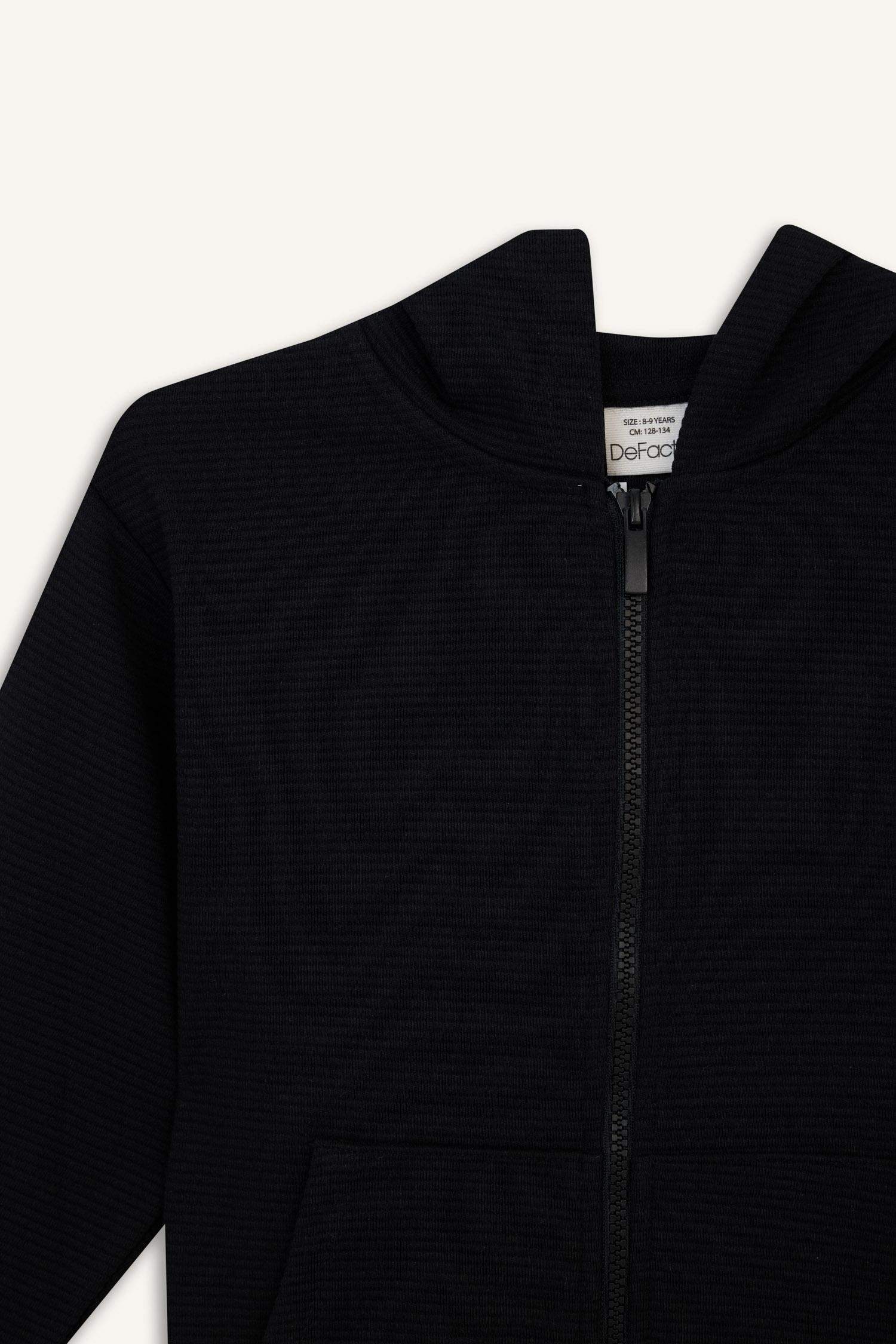 Erkek Çocuk Kapüşonlu Okul Fermuarlı Sweatshirt