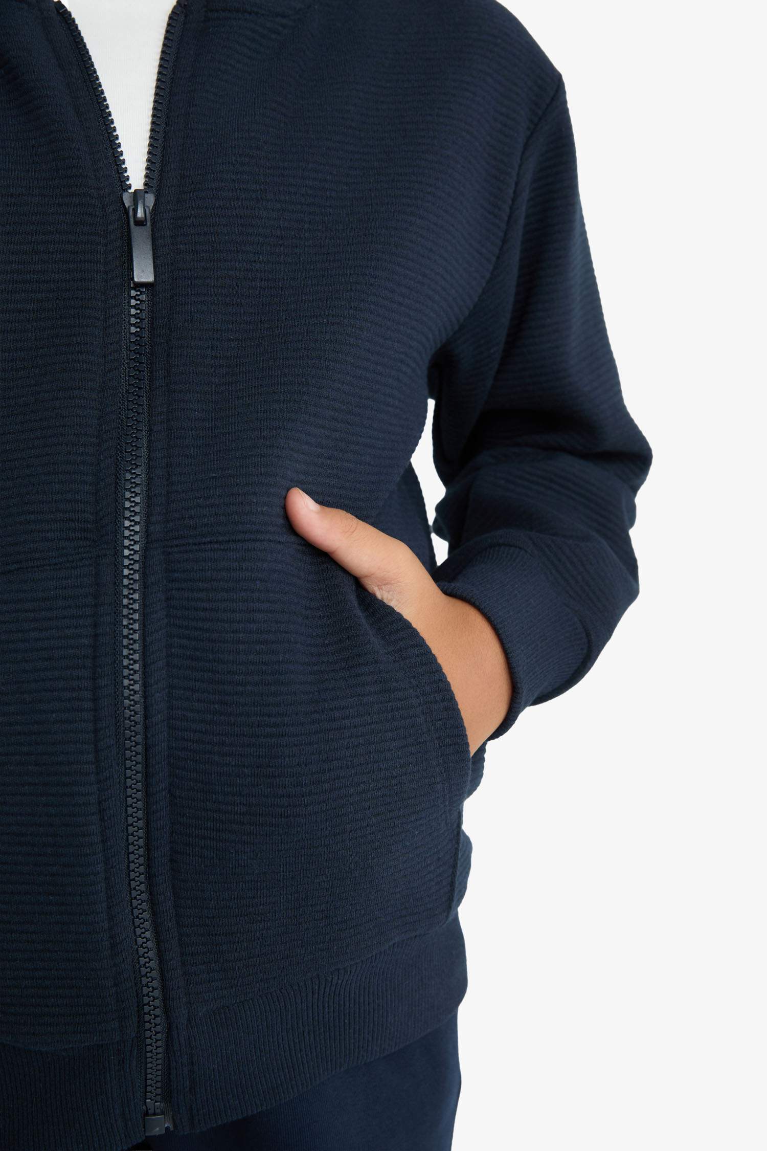 Boy Hooded Zippered Sweatshirt