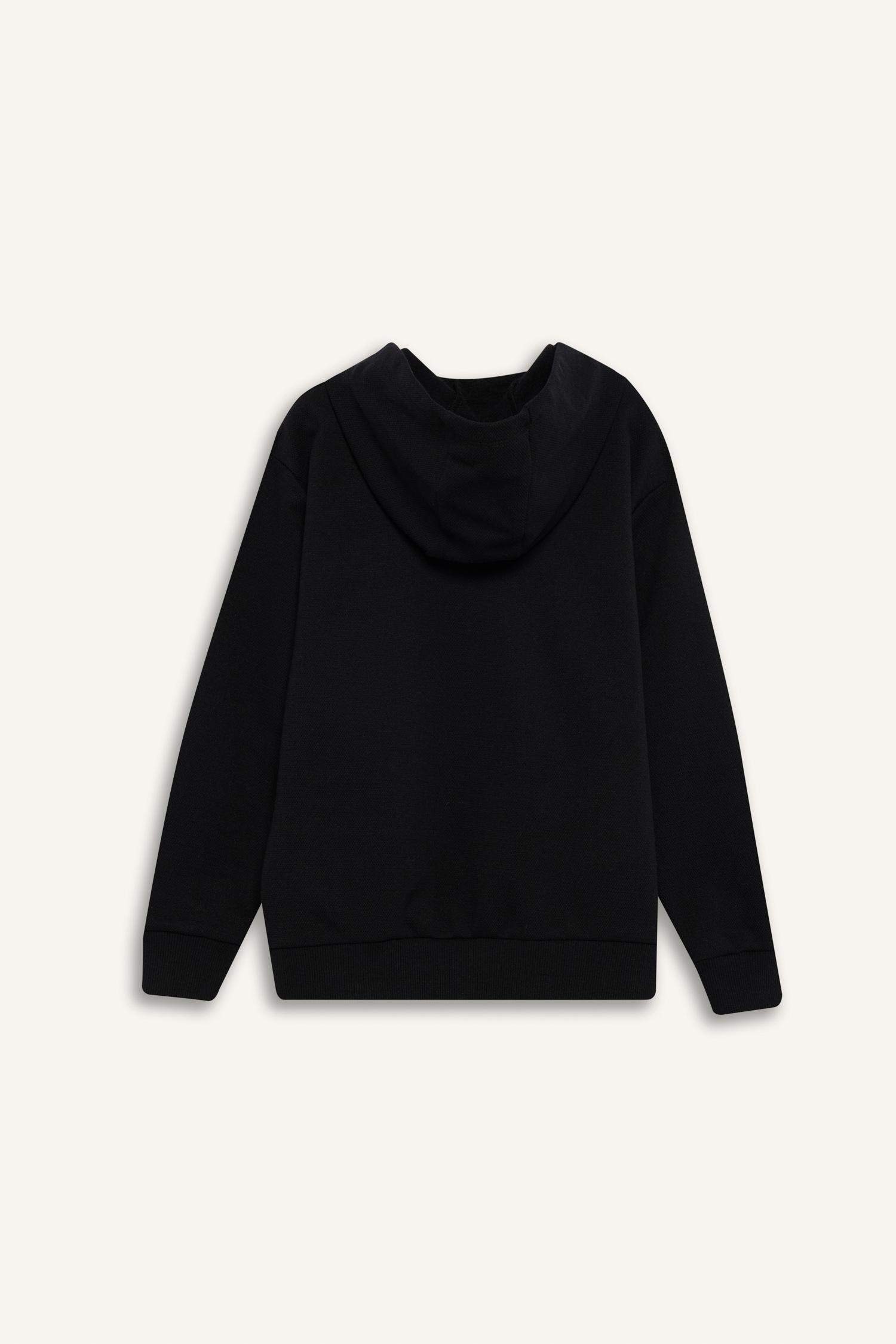 Boy Hooded Zippered Sweatshirt