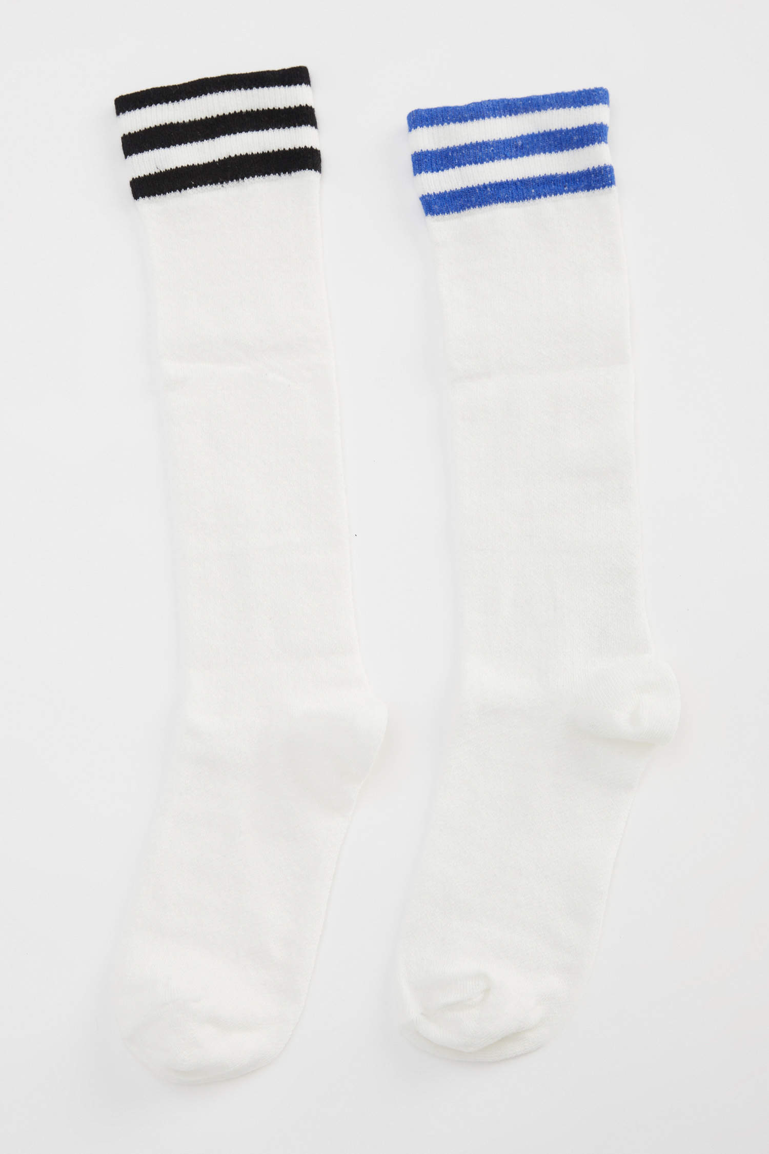 Defacto Çizgi Desenli 2'li Soket Çorap. 1