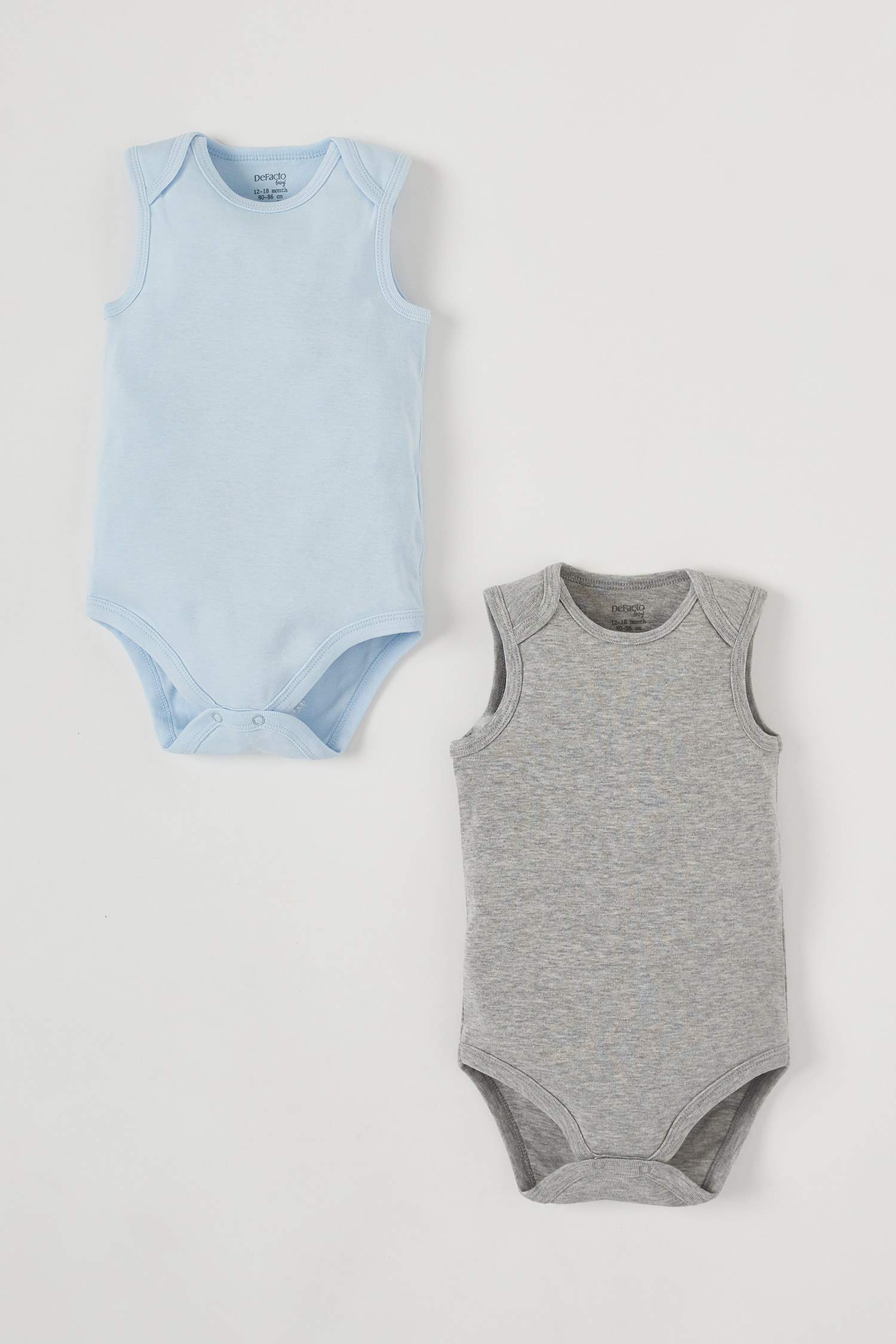 Bleu Bebe Garcon Body A Pression 2 Pieces Sans Manches Pour Bebe Garcon Defacto