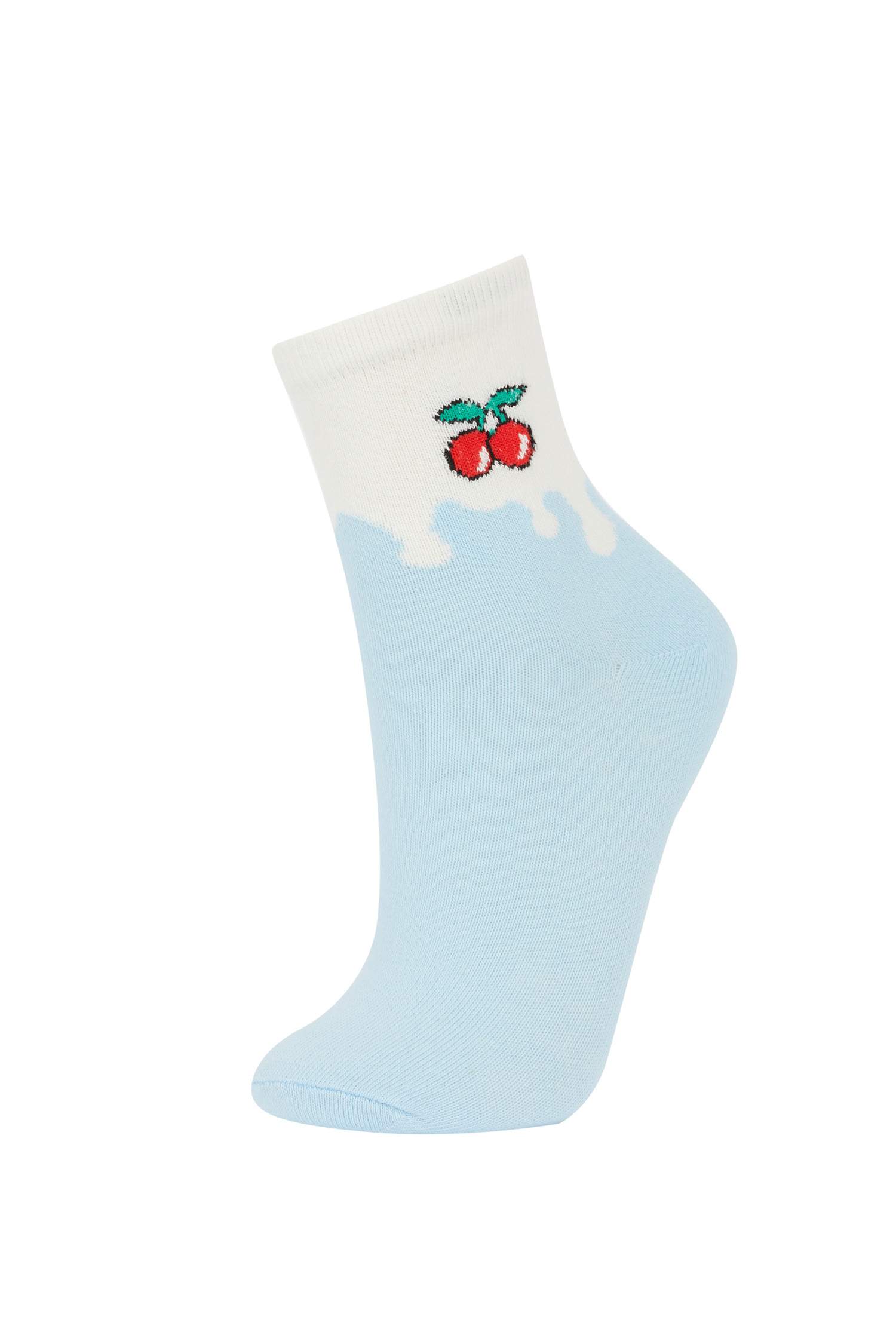 Meyve Desenli 3'lü Soket Çorap