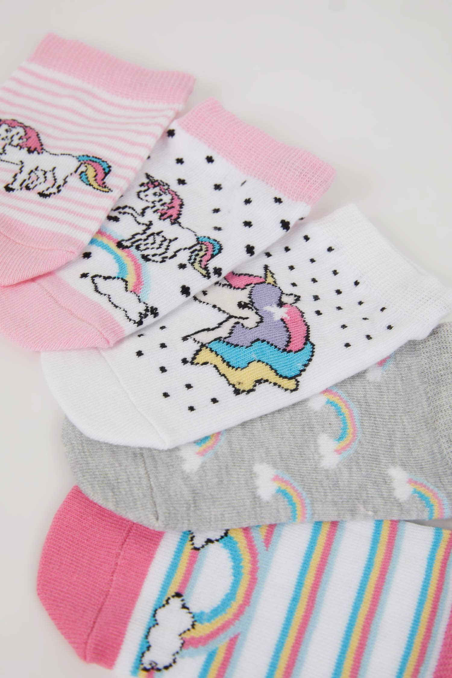 Kız Çocuk 5'li Pamuklu Patik Çorap