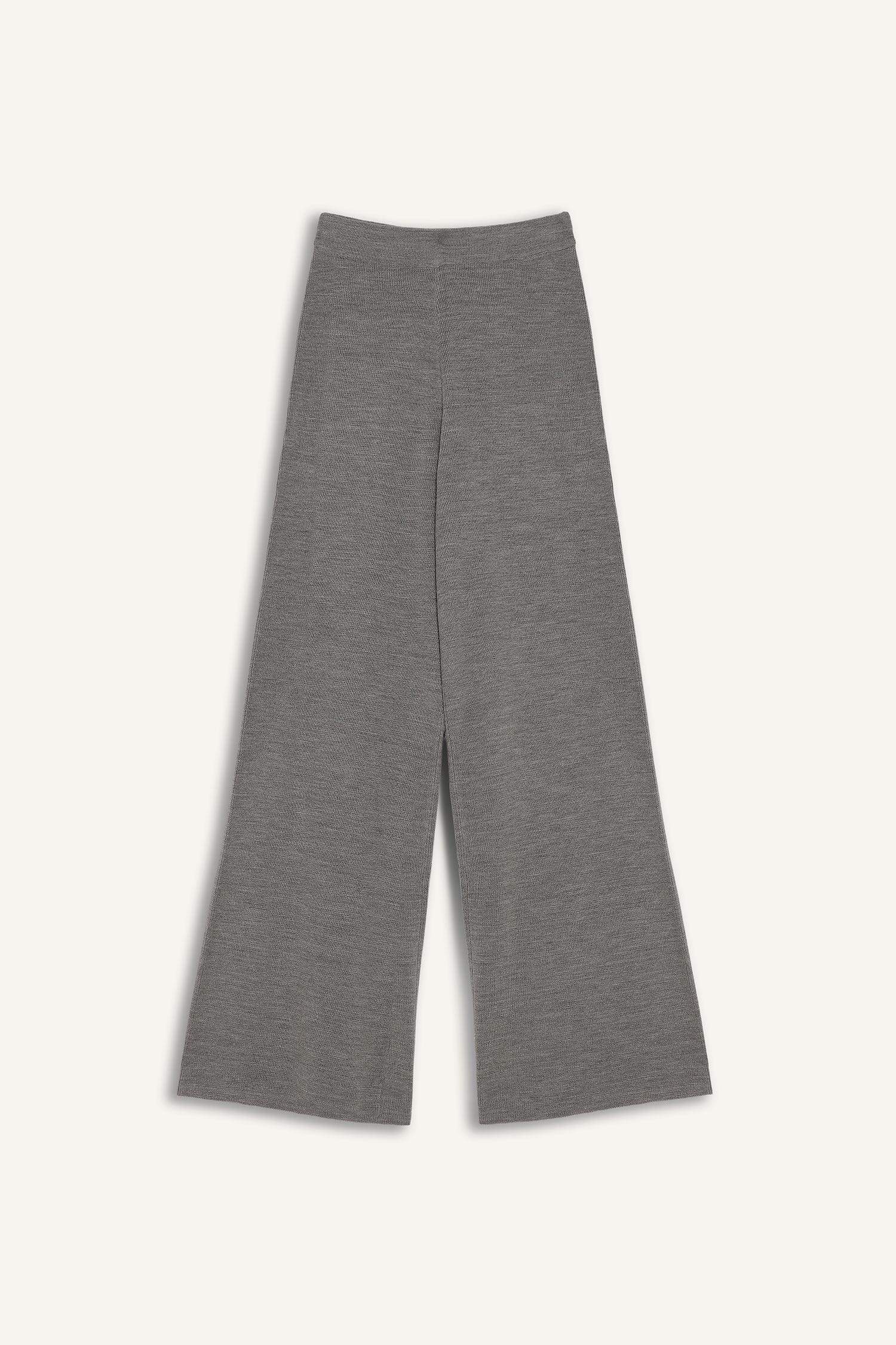 Pantalon évasé en tricot à taille élastique