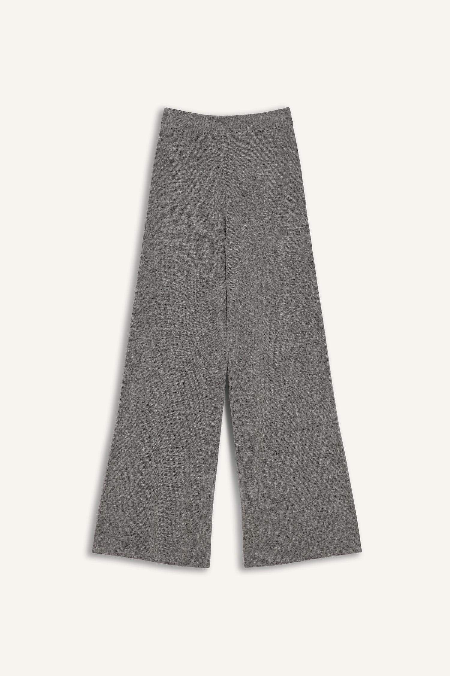 Pantalon évasé en tricot à taille élastique