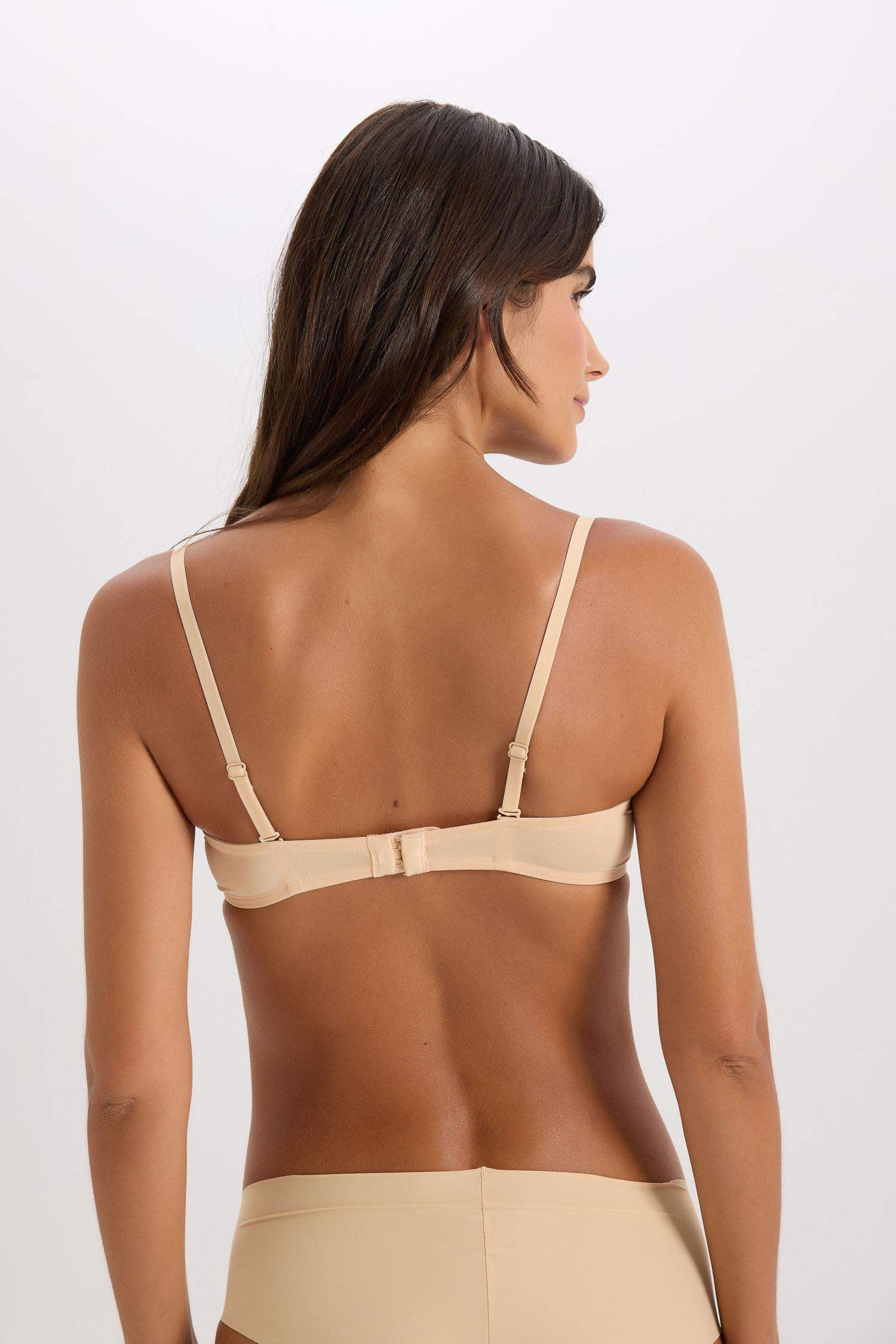 Micro Kaplı Full Push Up Straplez Sütyen