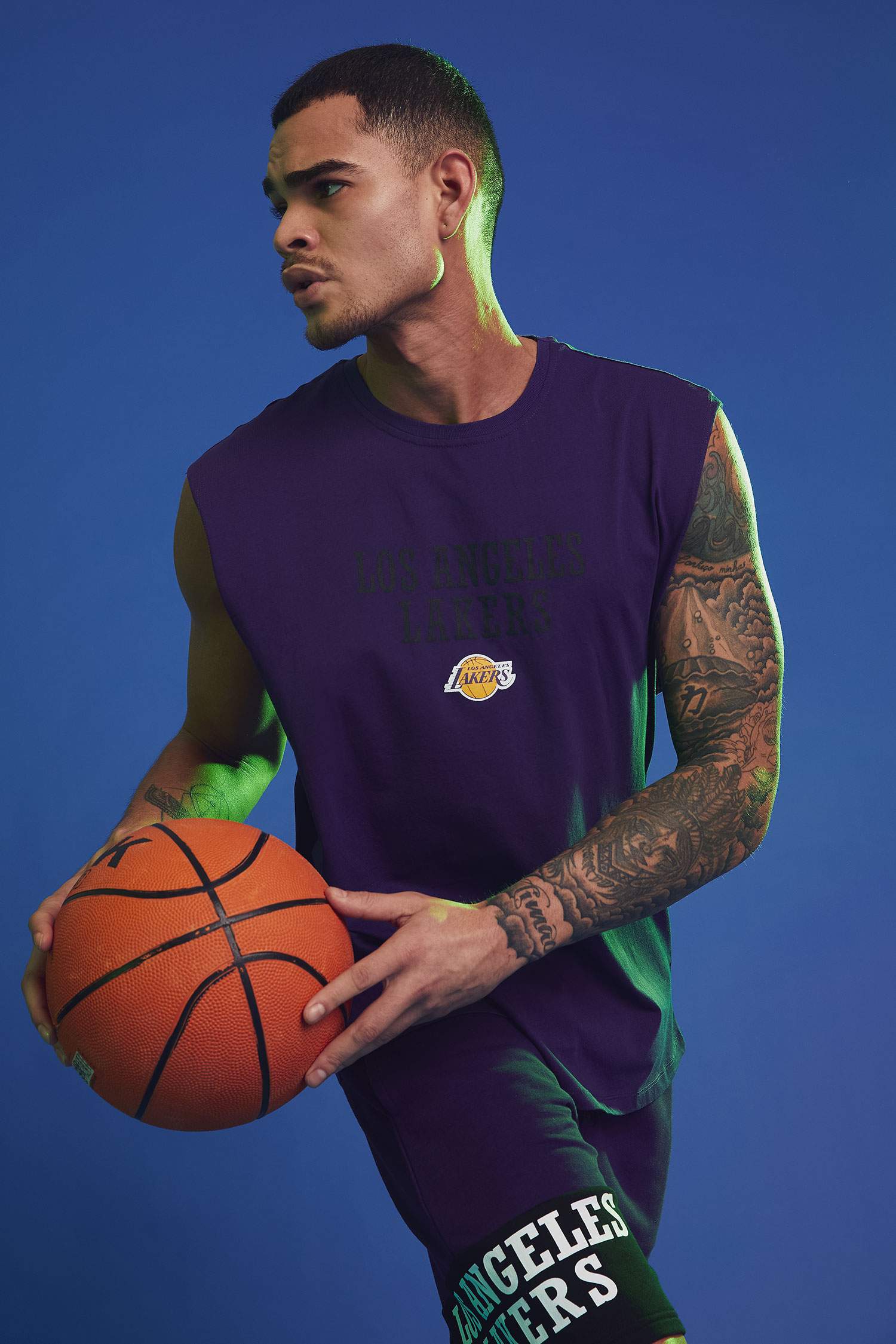 Purple MAN Defacto Fit NBA Los Angeles Lakers Licensed Oversize