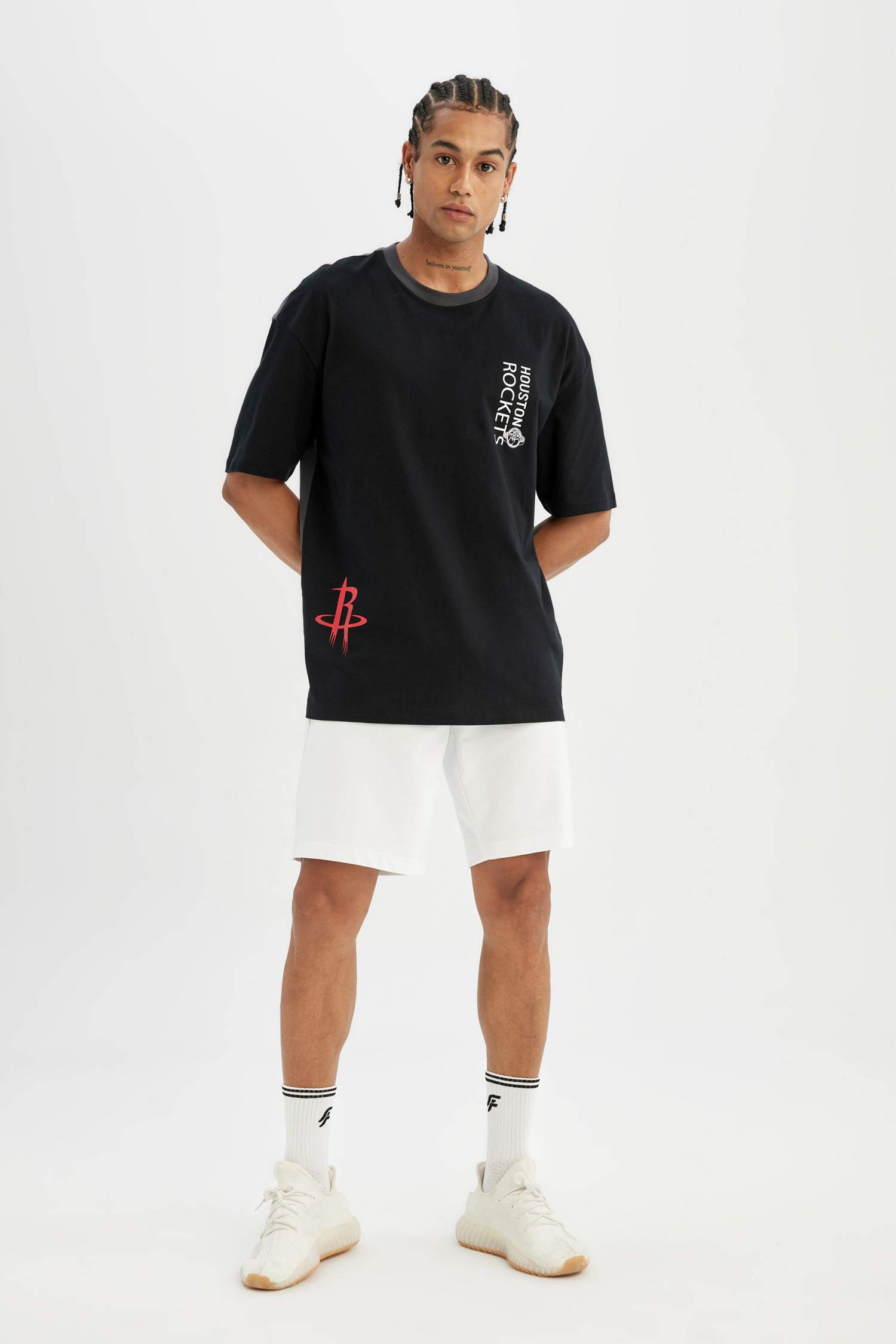 DeFactoFit NBA Houston Rockets Oversize Fit Printed T-Shirt