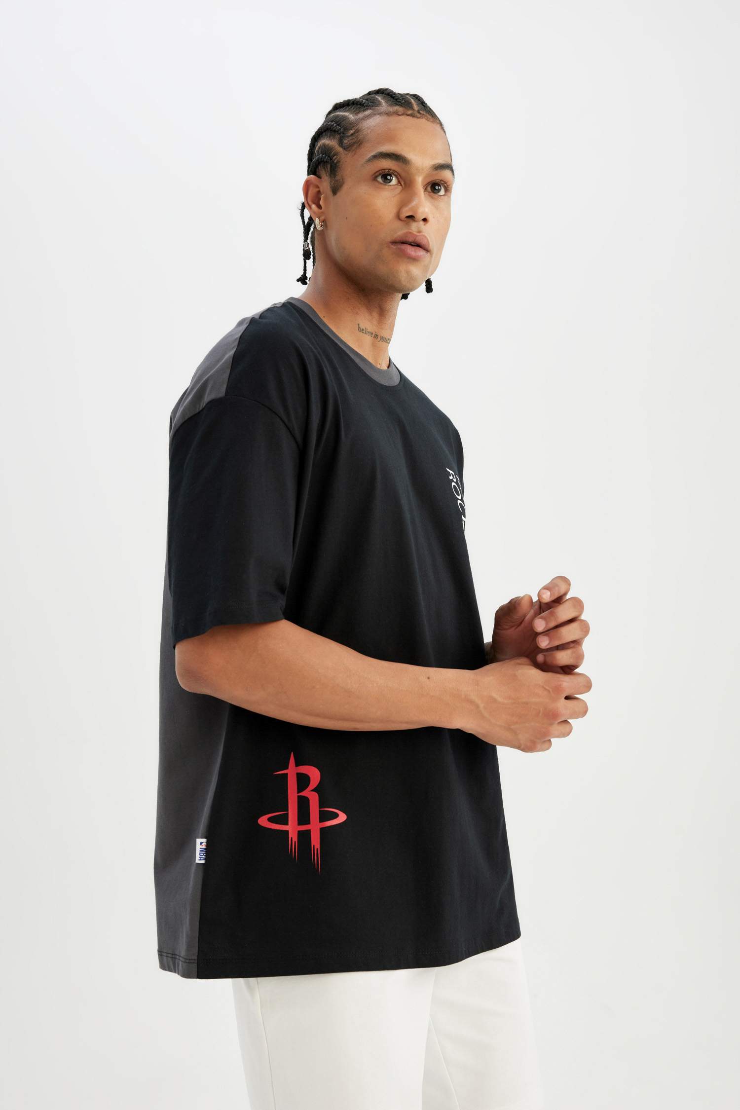 DeFactoFit NBA Houston Rockets Oversize Fit Printed T-Shirt