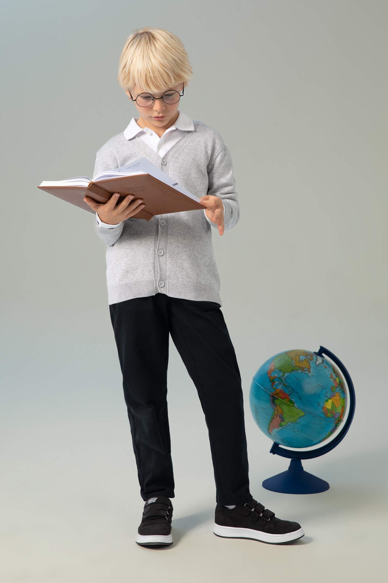 Брюки из габардина для мальчиков, Школьная коллекция