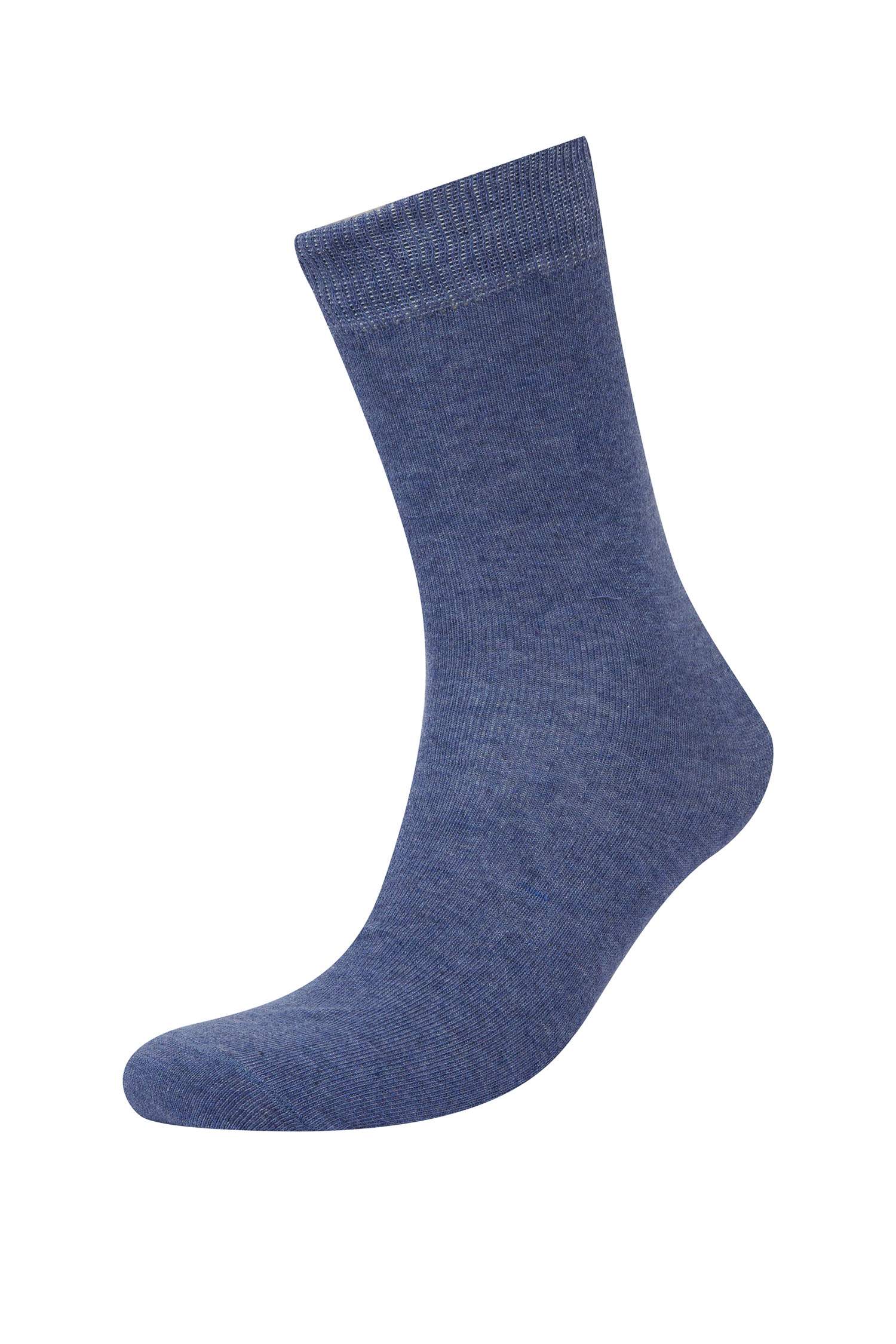 Erkek Basic Düz 3'lü Pamuklu Uzun Çorap