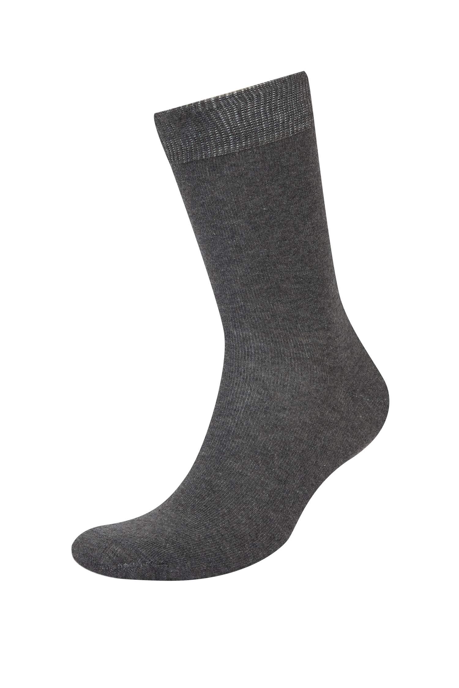 Erkek Basic Düz 3'lü Pamuklu Uzun Çorap