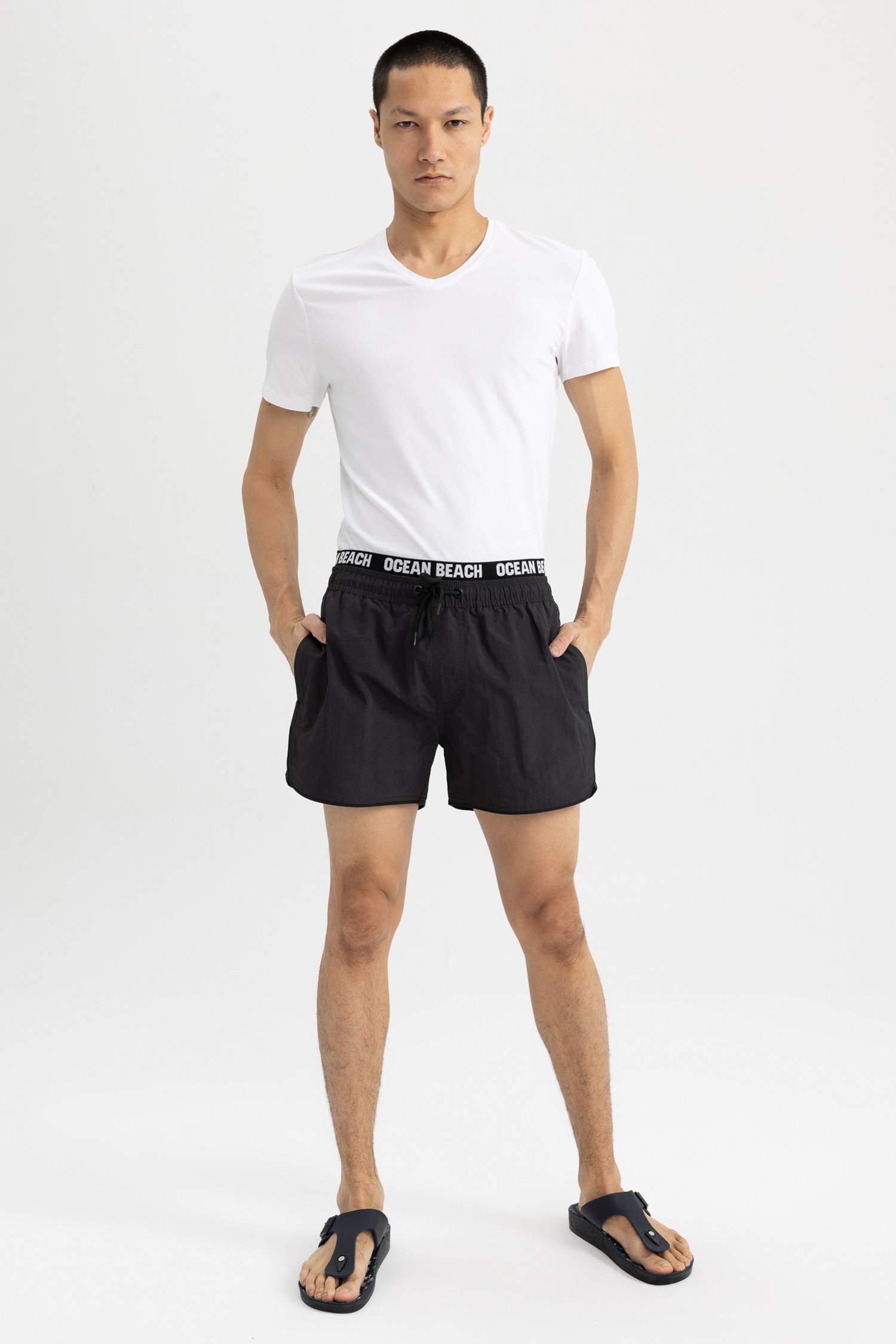 Anthracite Man Andy Extra Short Beach Shorts 2743764 | DeFacto