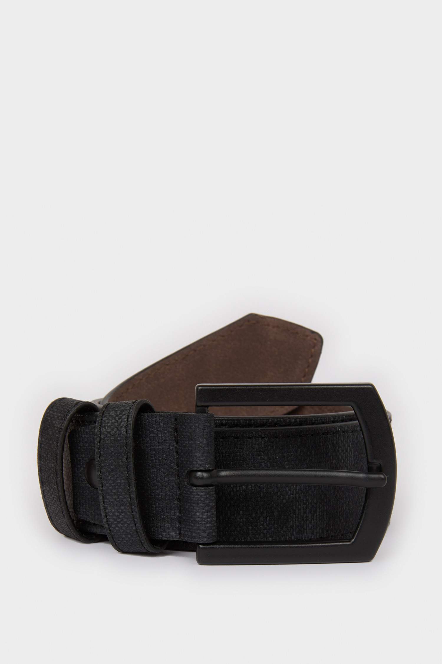 Ceinture en similicuir avec boucle rectangulaire pour homme