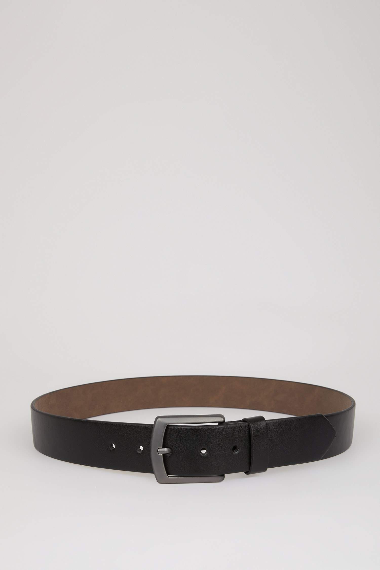 Erkek Dikdörtgen Toka Suni Deri Jean Kemeri