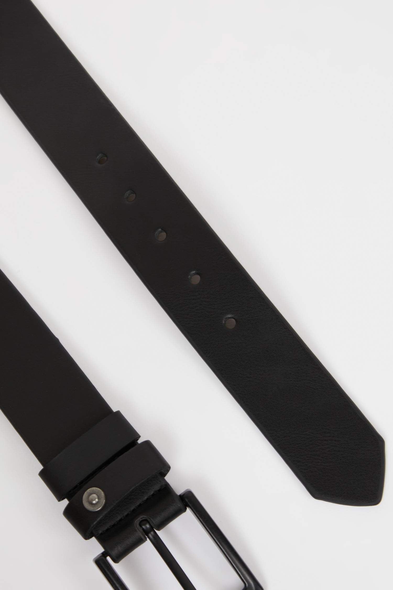 Erkek Dikdörtgen Toka Suni Deri Jean Kemeri