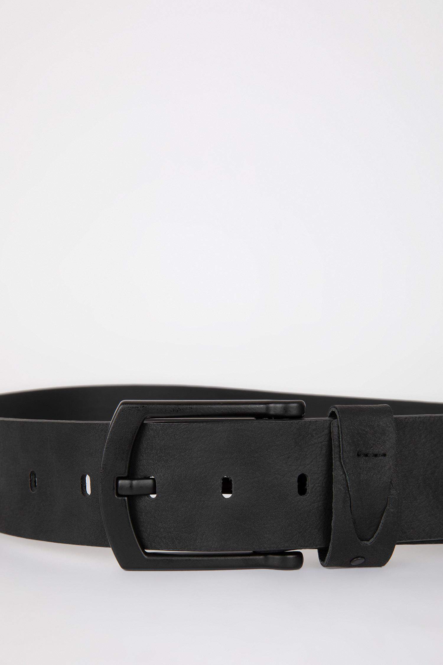 Men's Faux Leather Wide Denim Belt
