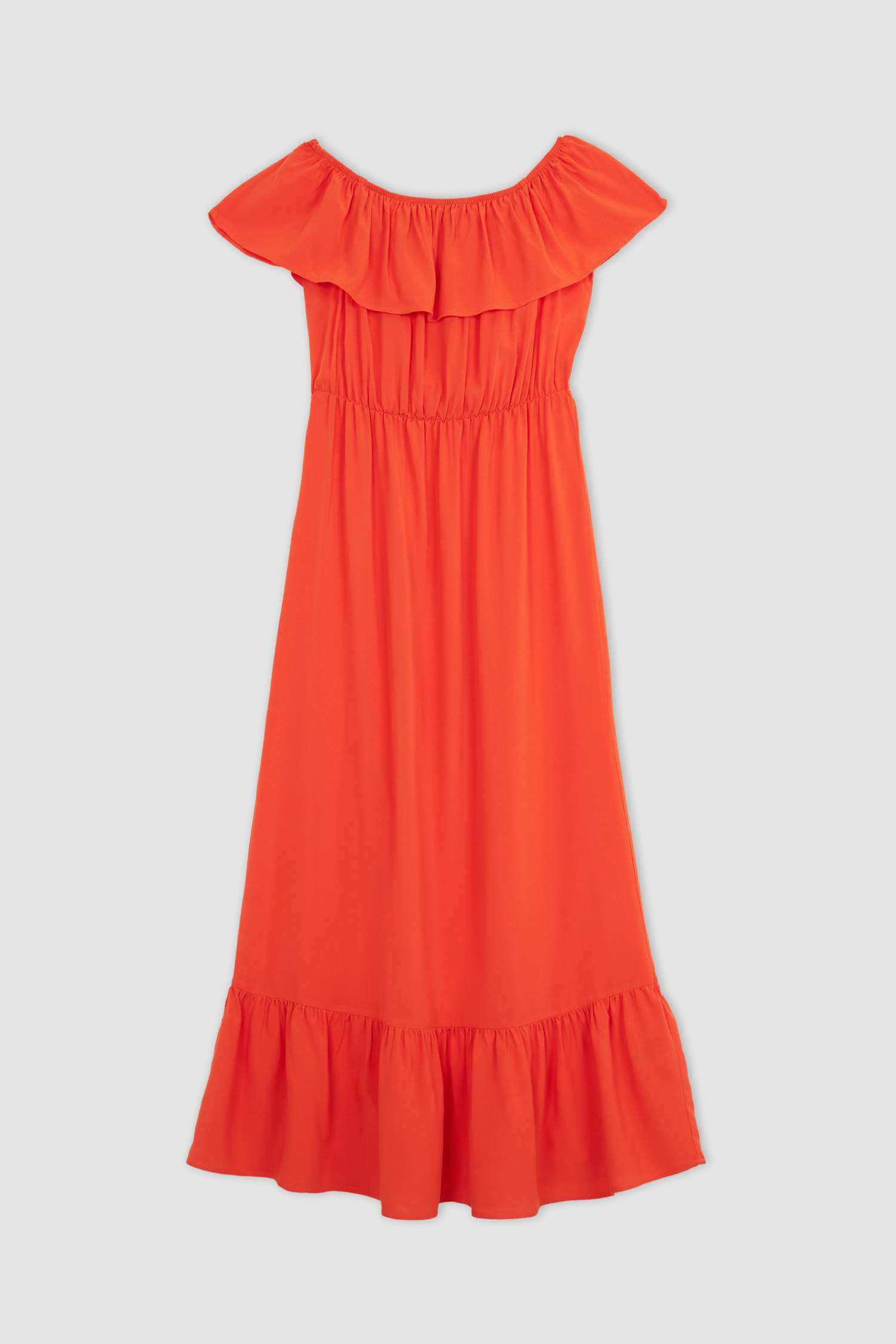 Платье миди с открытыми плечами