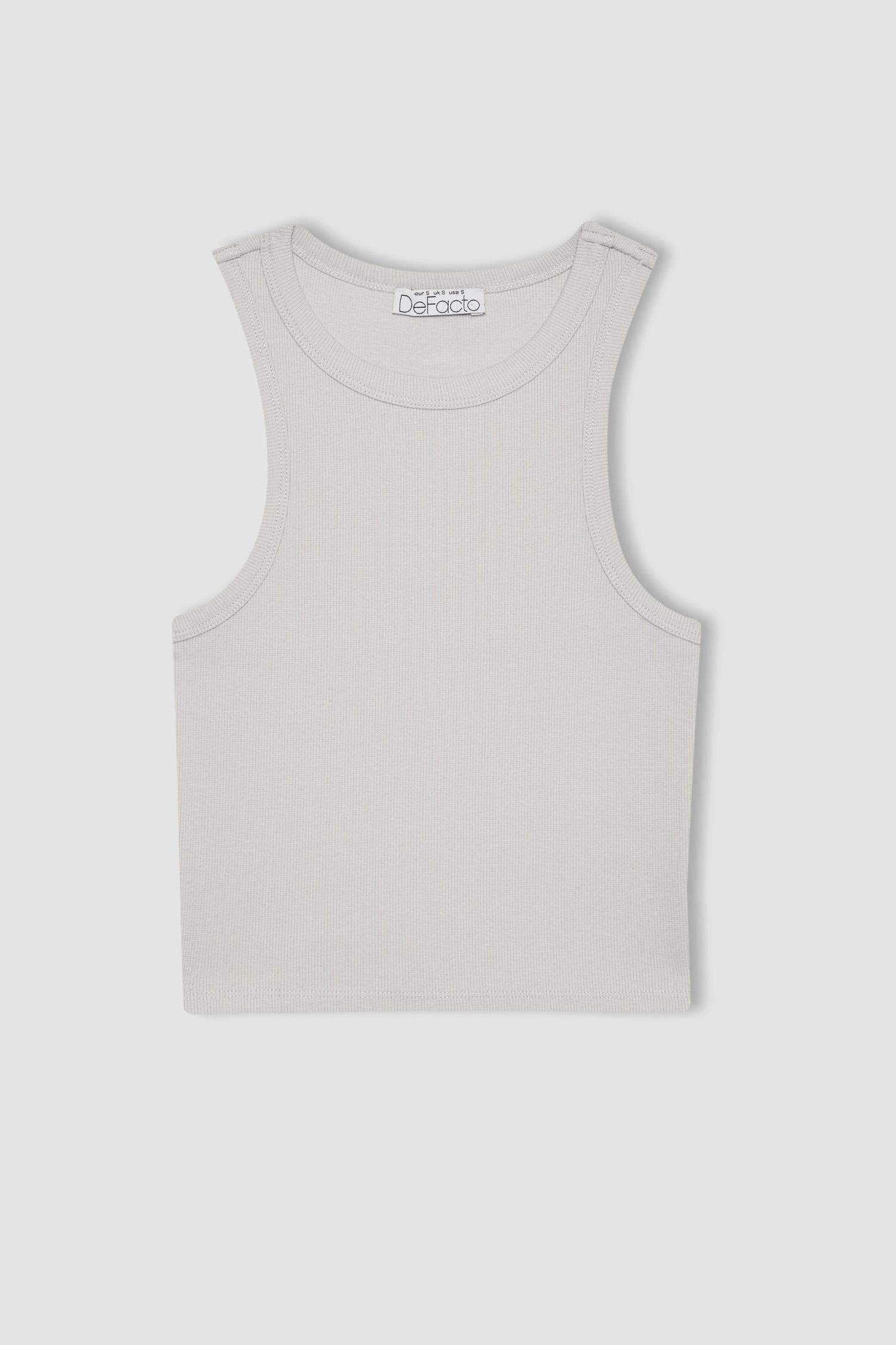 Fitted Halter Neck Ribbed Camisole Crop Top