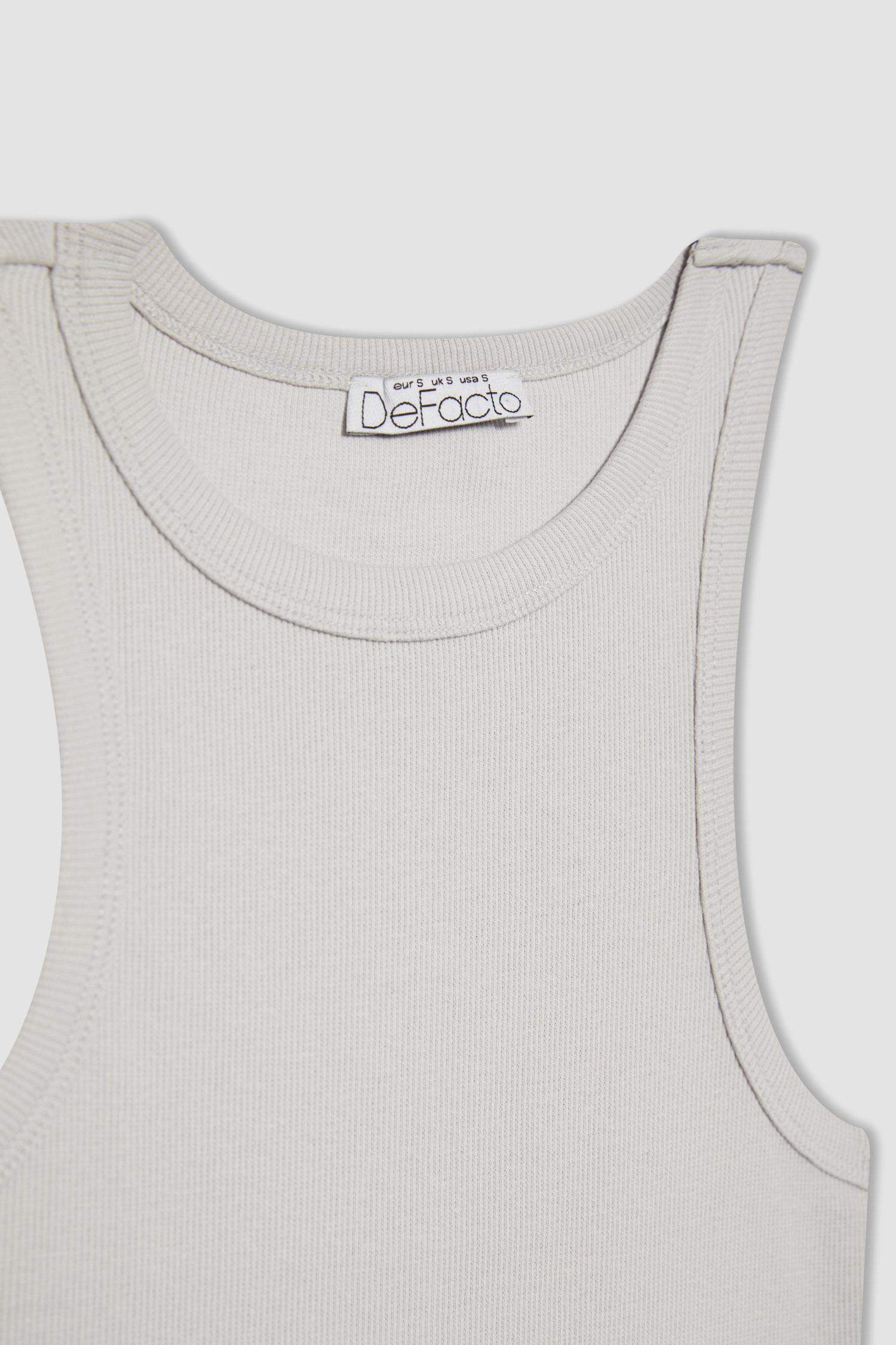 Fitted Halter Neck Ribbed Camisole Crop Top