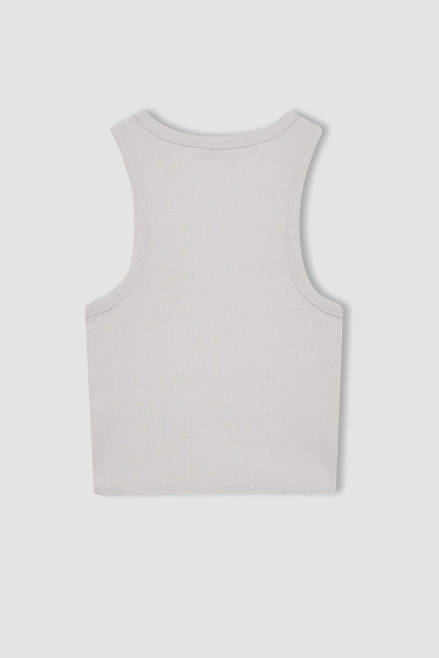 Fitted Halter Neck Ribbed Camisole Crop Top