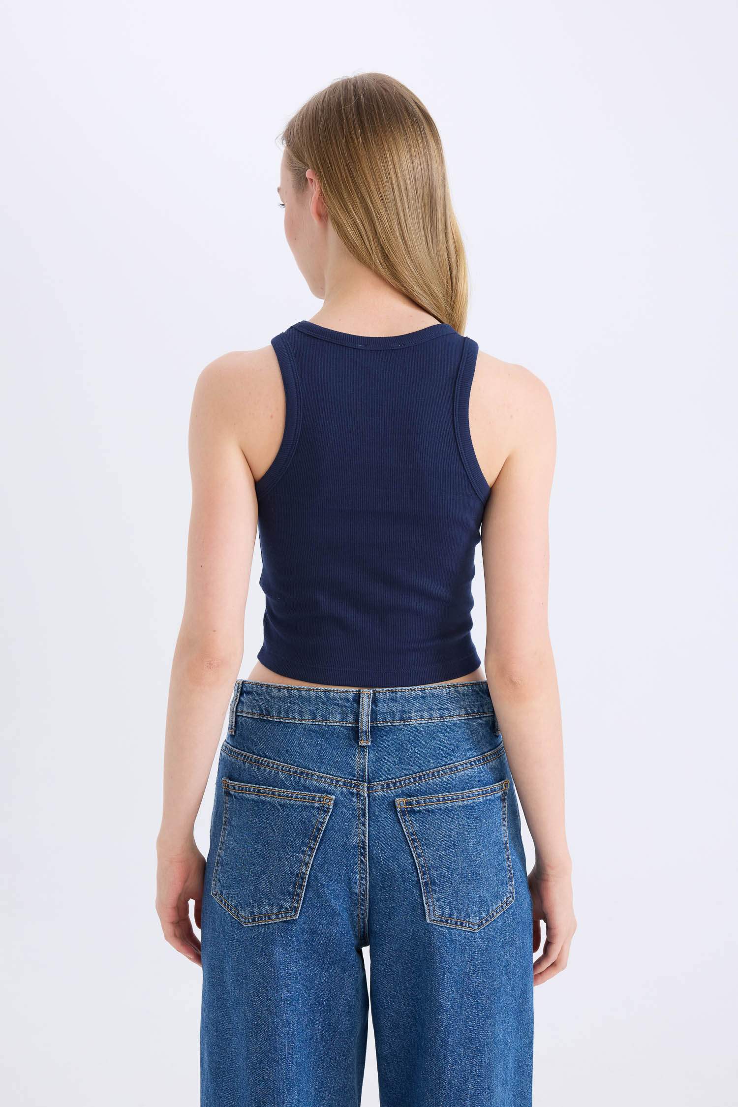 Fitted Halter Yaka Fitilli Kaşkorse Atlet