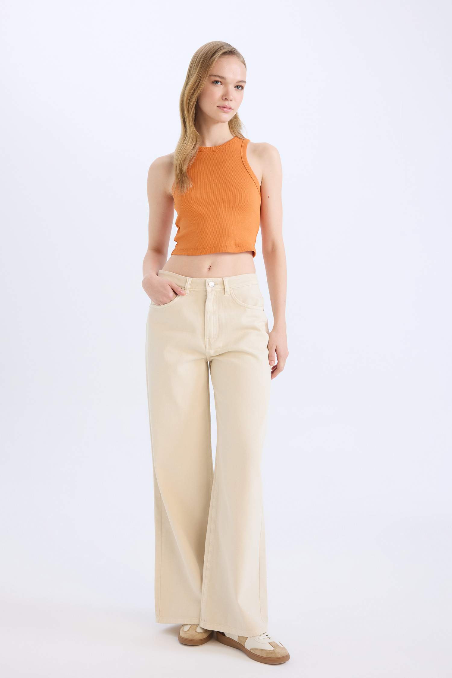 Fitted Halter Yaka Fitilli Kaşkorse Atlet