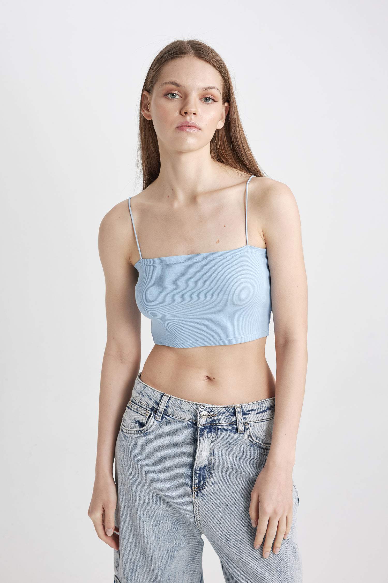 Fitted Ribbed Camisole Crop Top