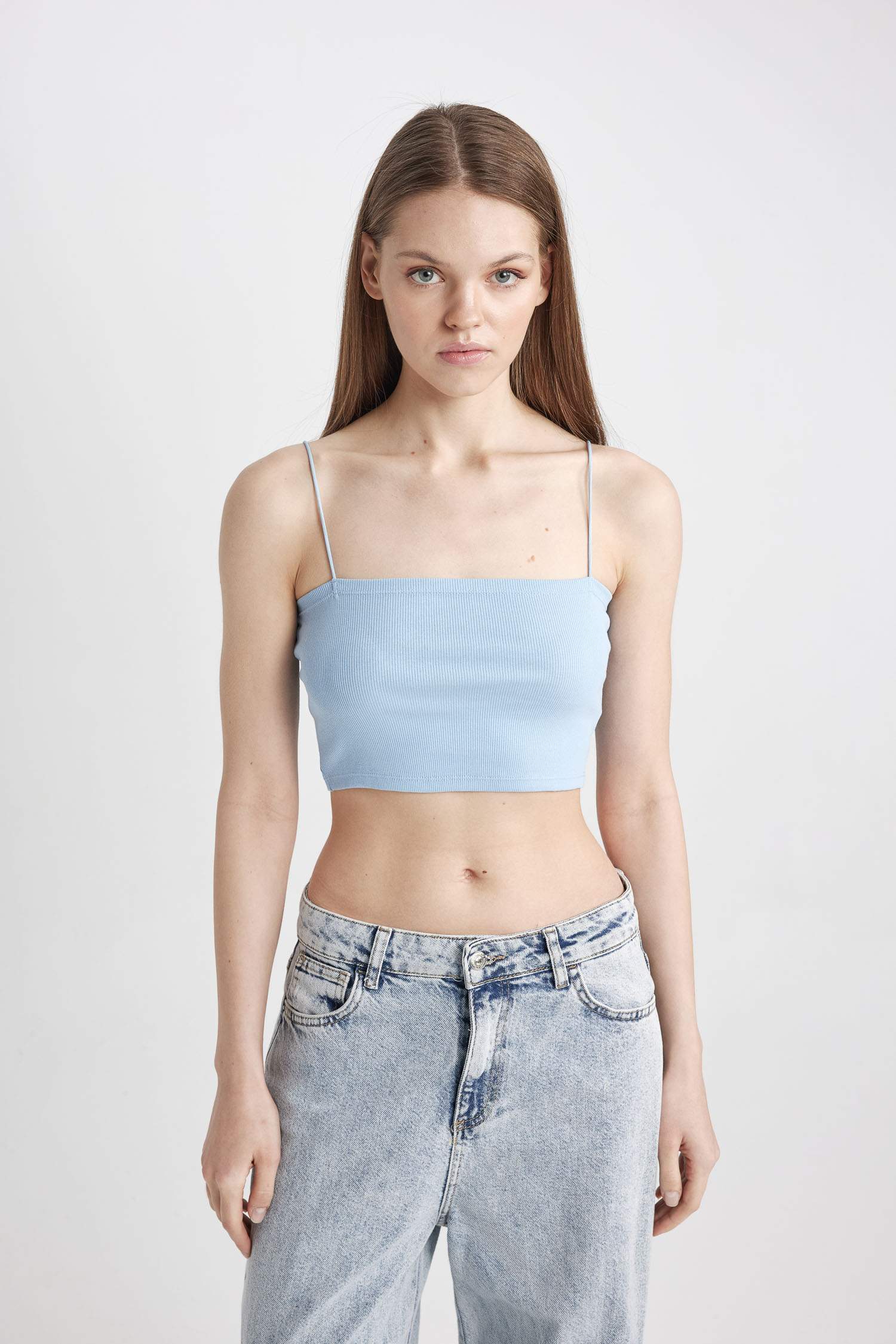 Fitted Ribbed Camisole Crop Top