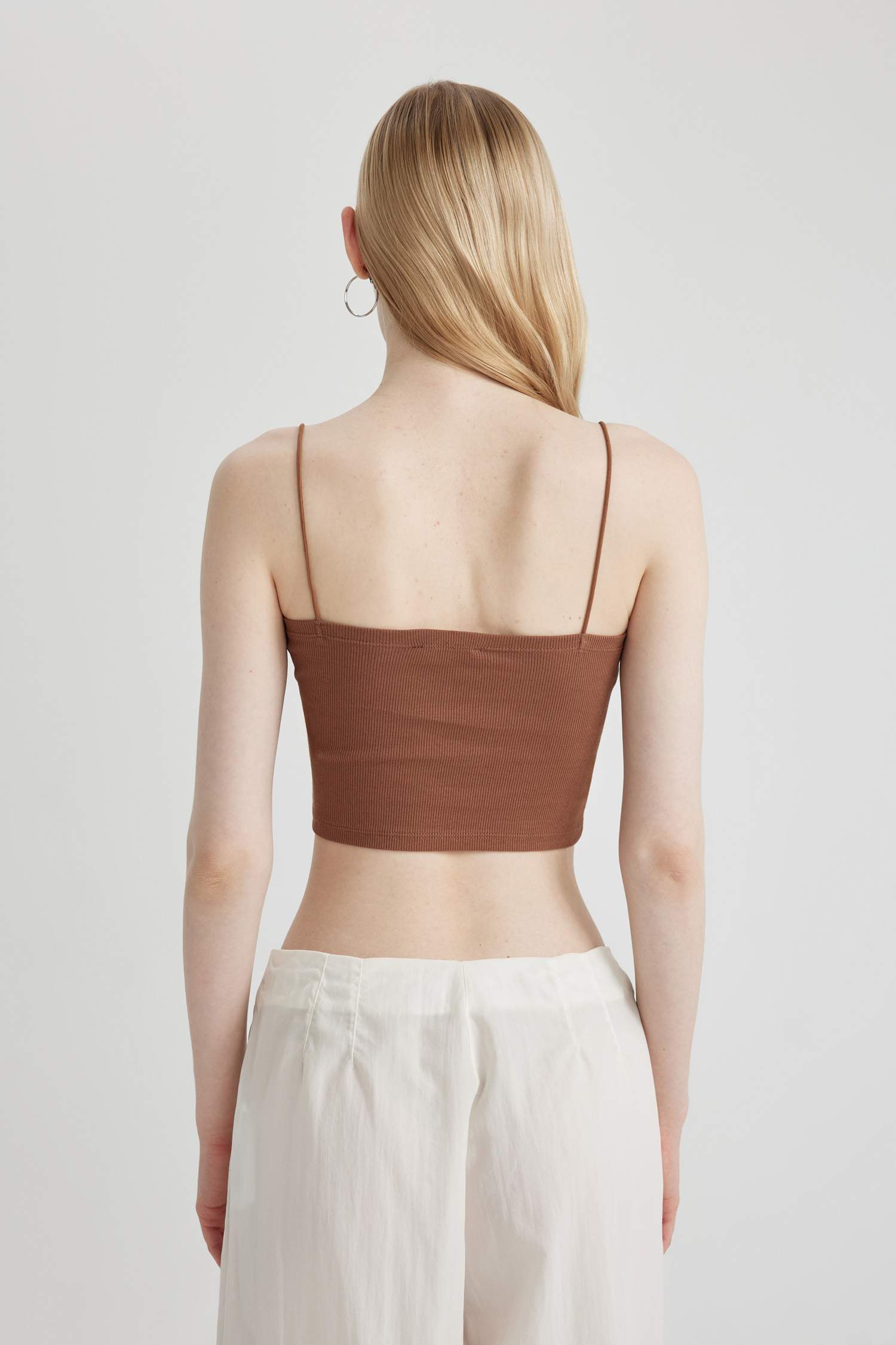 Fitted Ribbed Camisole Crop Top