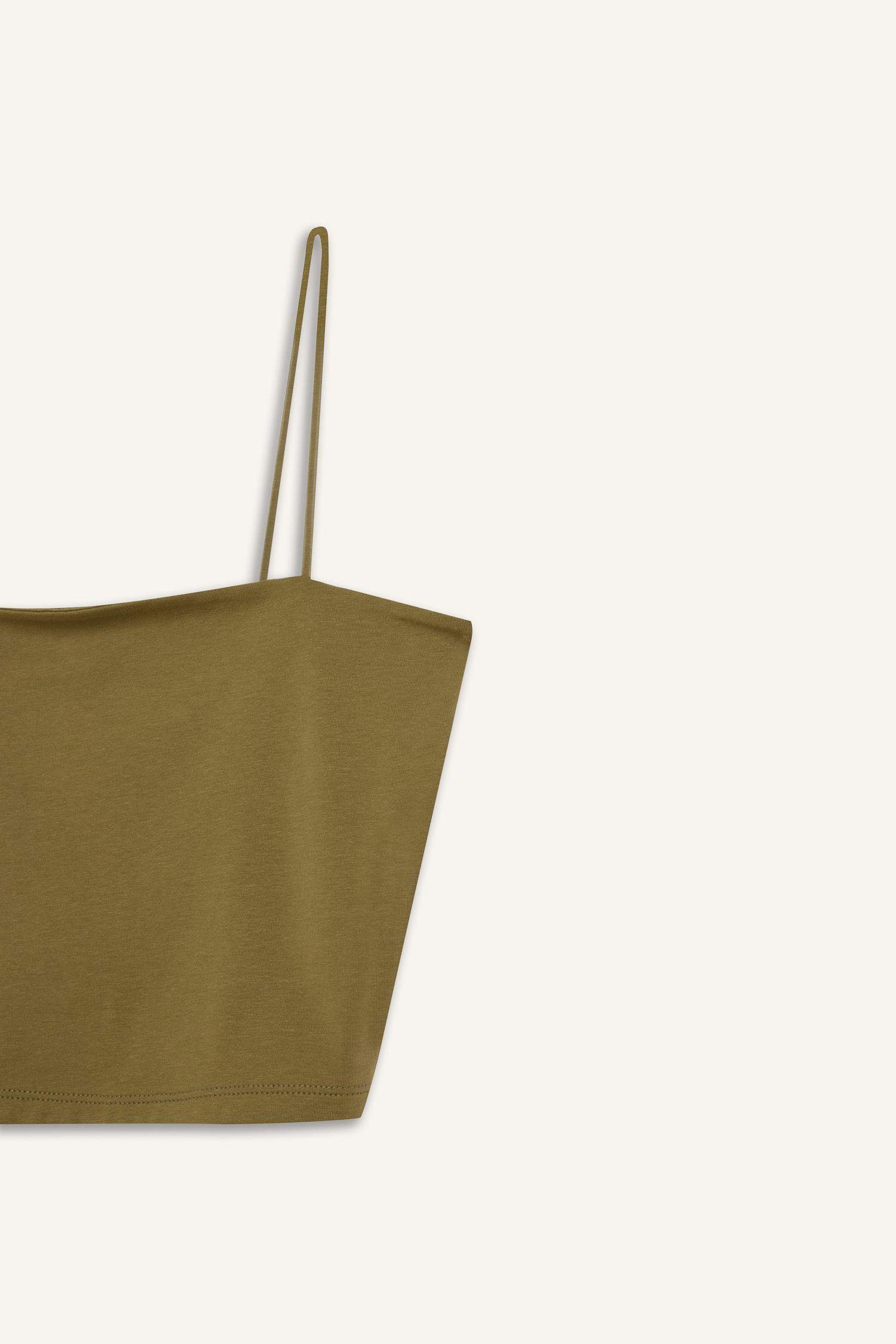 Укороченный базовый топ из хлопка на бретельках, Коллекция Coool