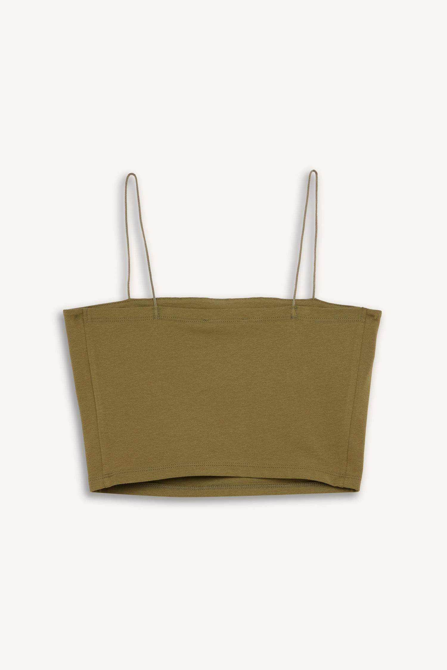 Укороченный базовый топ из хлопка на бретельках, Коллекция Coool