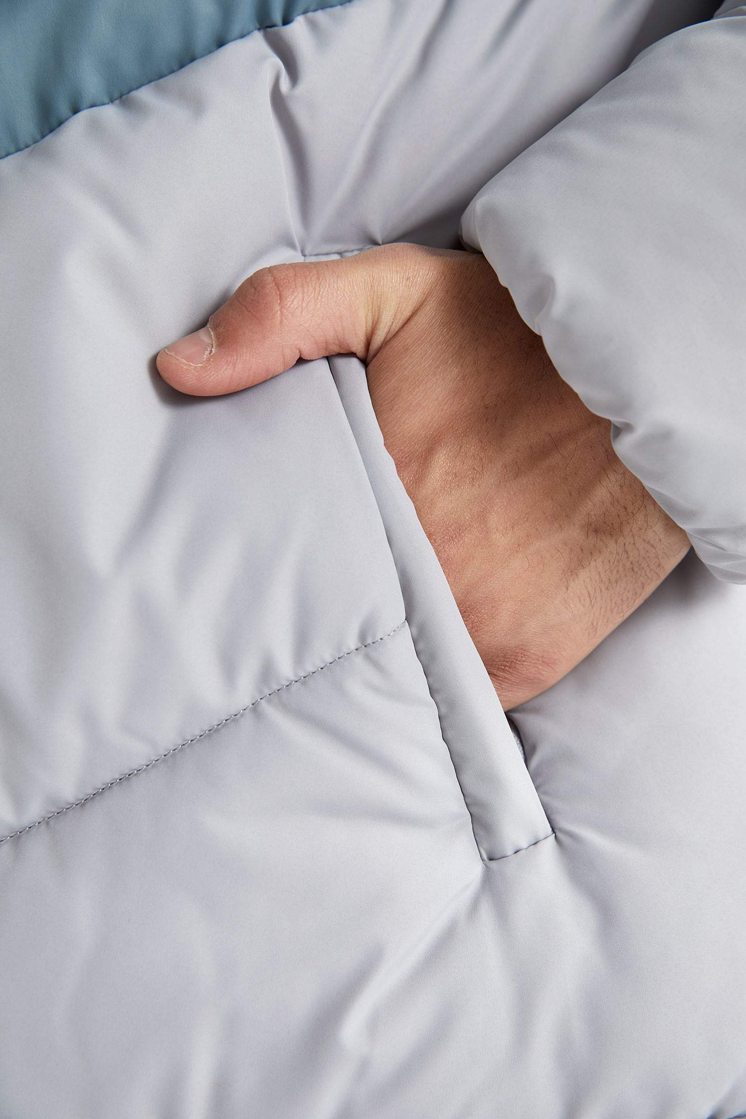 Su İtici Kapüşonlu Şişme Mont Fermuarlı Çift Cepli