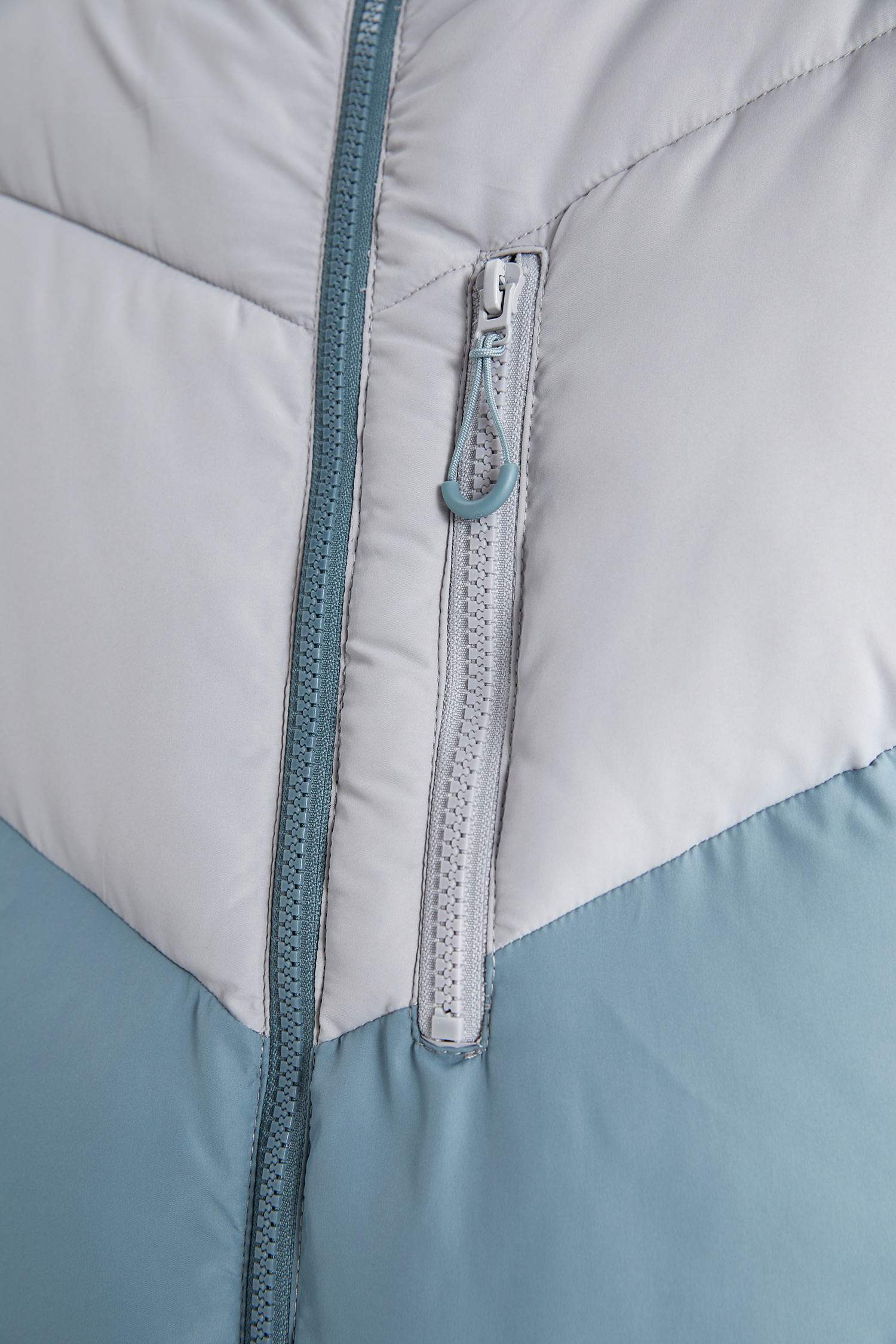 Su İtici Kapüşonlu Şişme Mont Fermuarlı Çift Cepli