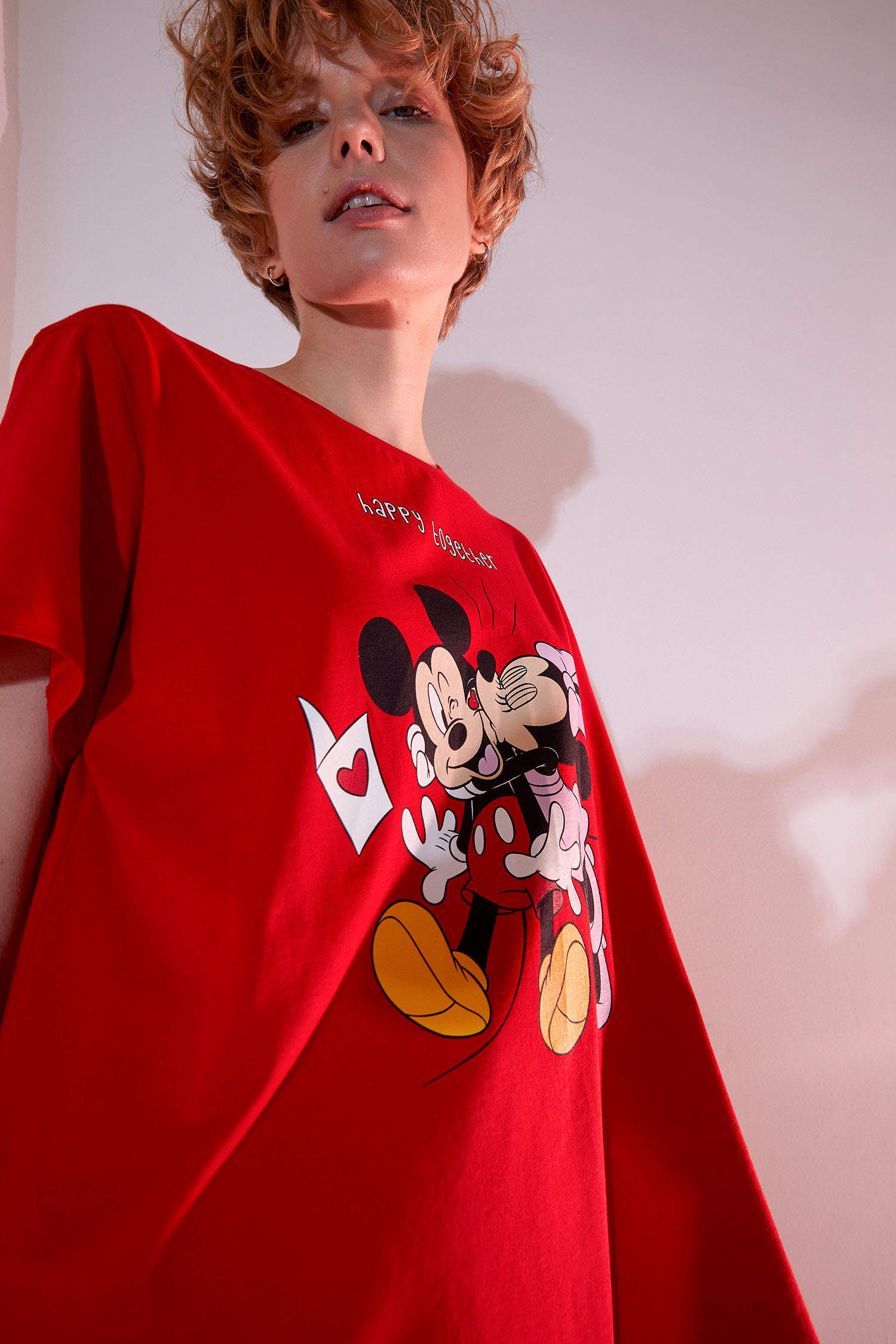 Defacto Mickey Mouse Lisanslı Kısa Kol Gecelik. 3