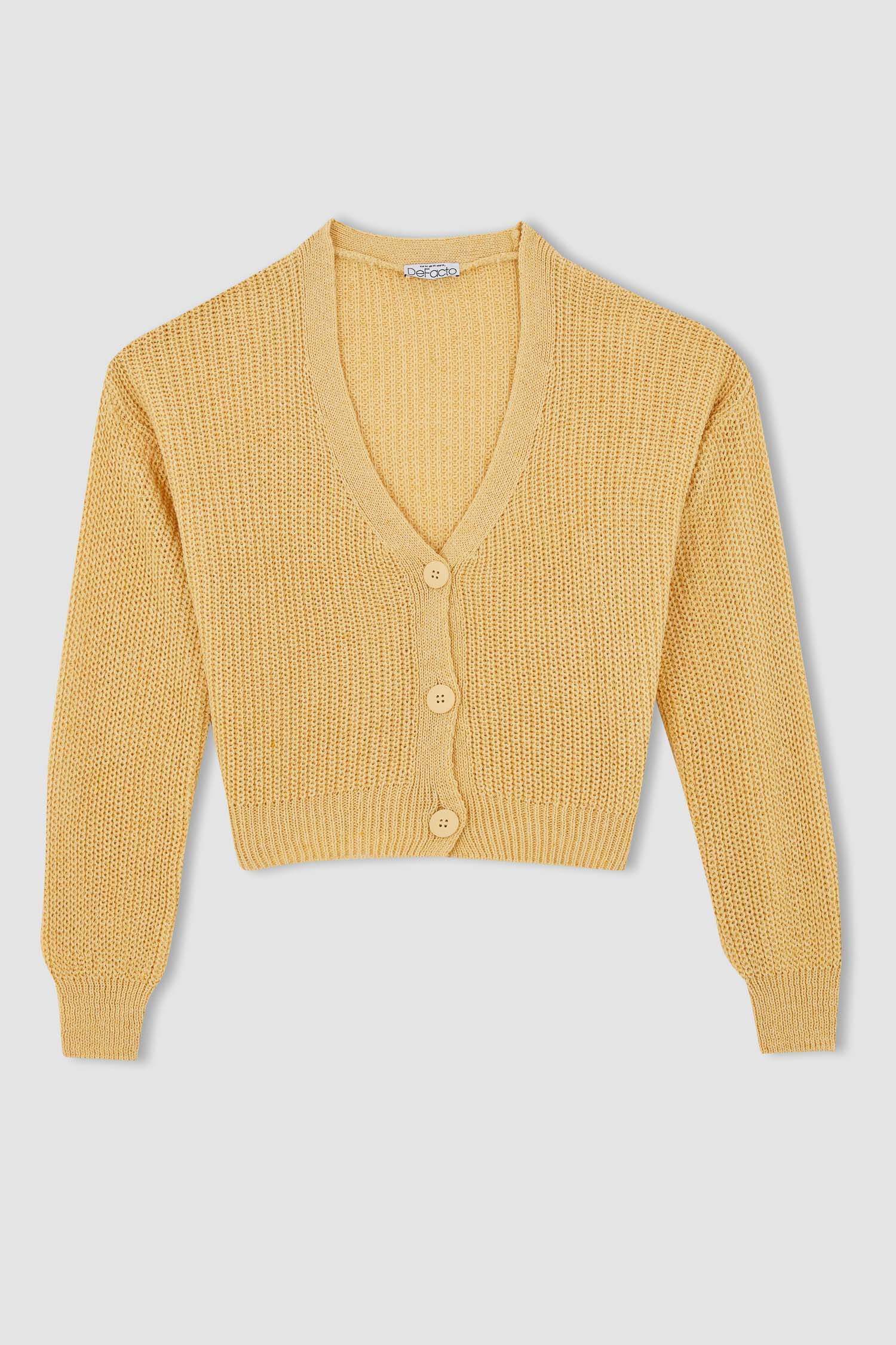 Cardigan en tricot boutonné réversible à col en V coupe classique