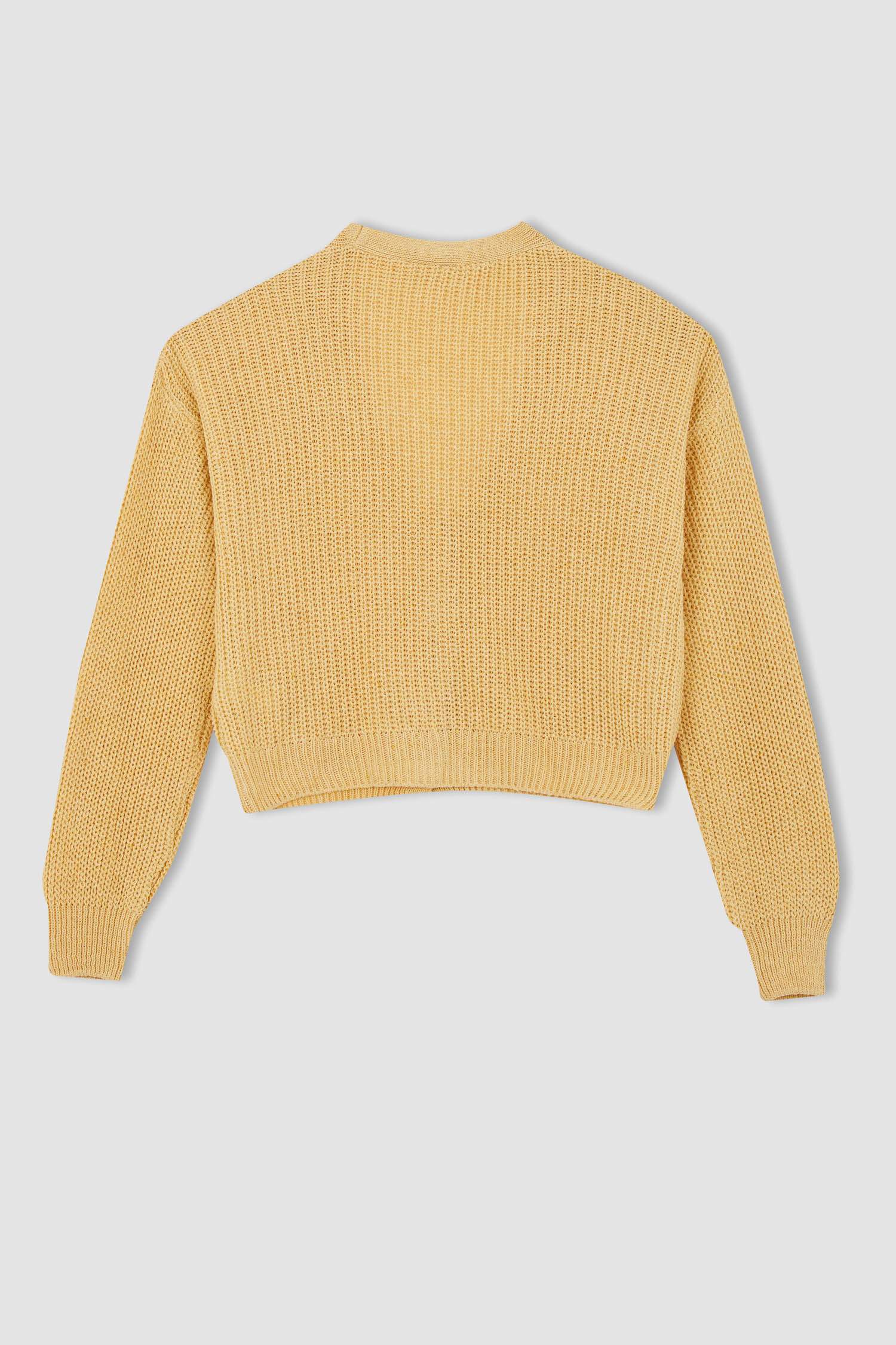 Cardigan en tricot boutonné réversible à col en V coupe classique