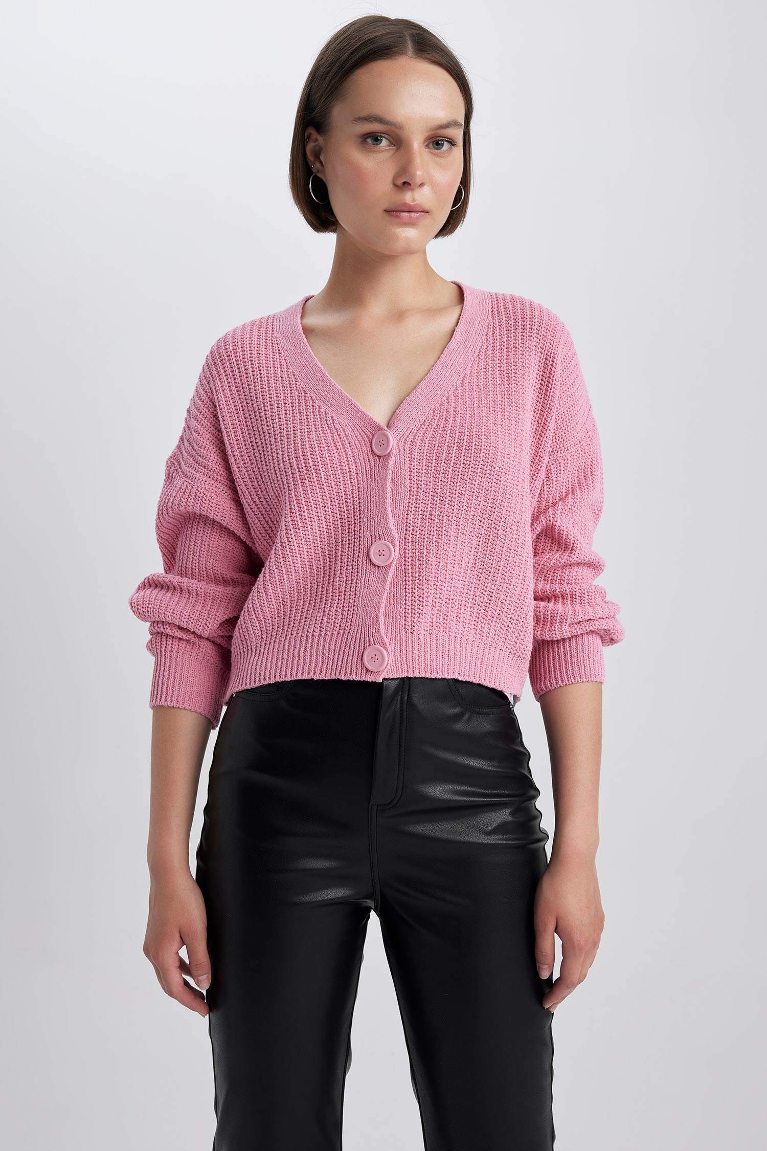 қалыпты пішім v жаға трикотаж Кардиган