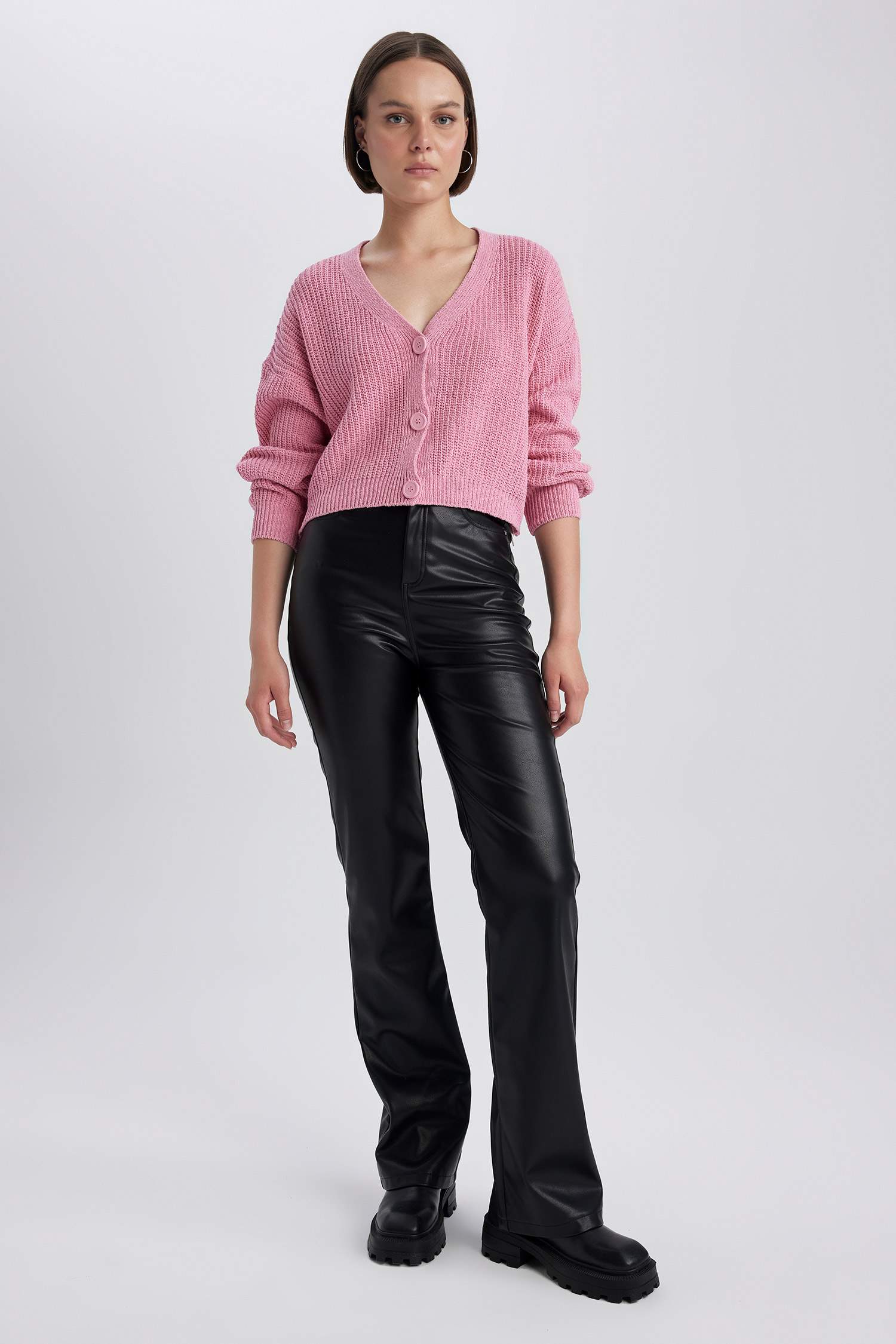 қалыпты пішім v жаға трикотаж Кардиган