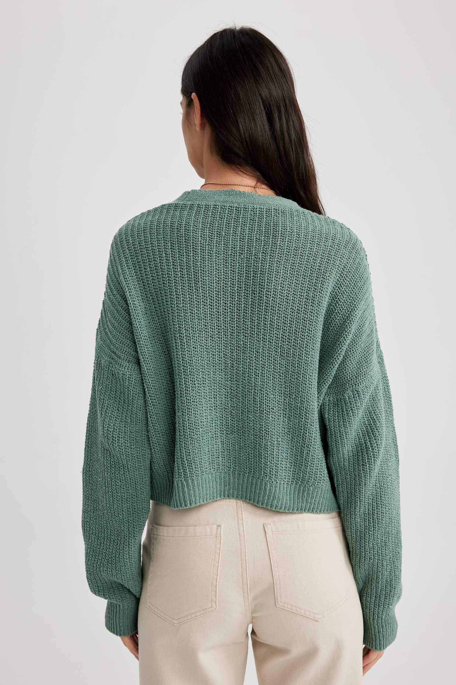 қалыпты пішім v жаға трикотаж Кардиган